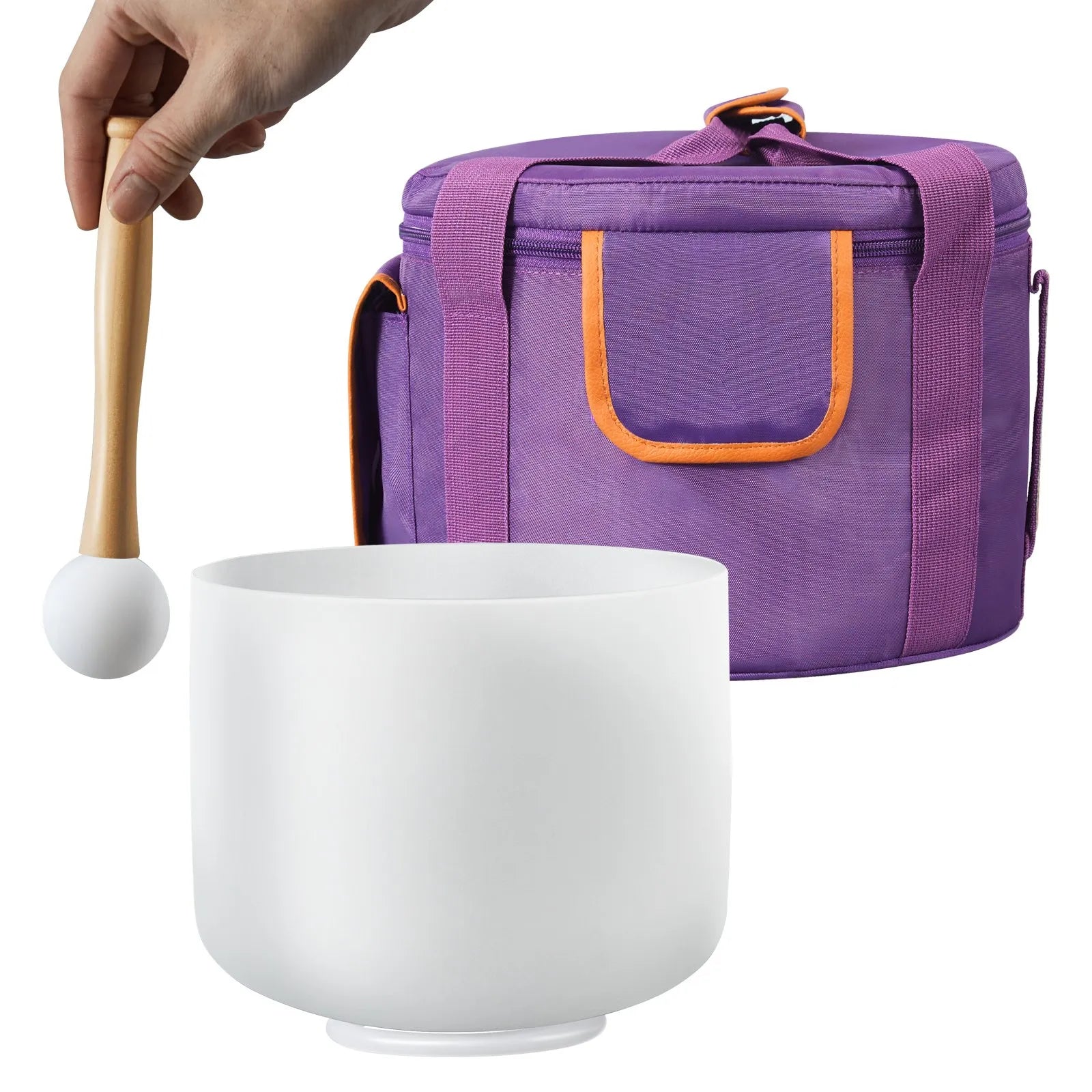 VEVOR Crystal Singing Bowl 8" F Note Heart Chakra Singing Bowl with Carry Bag