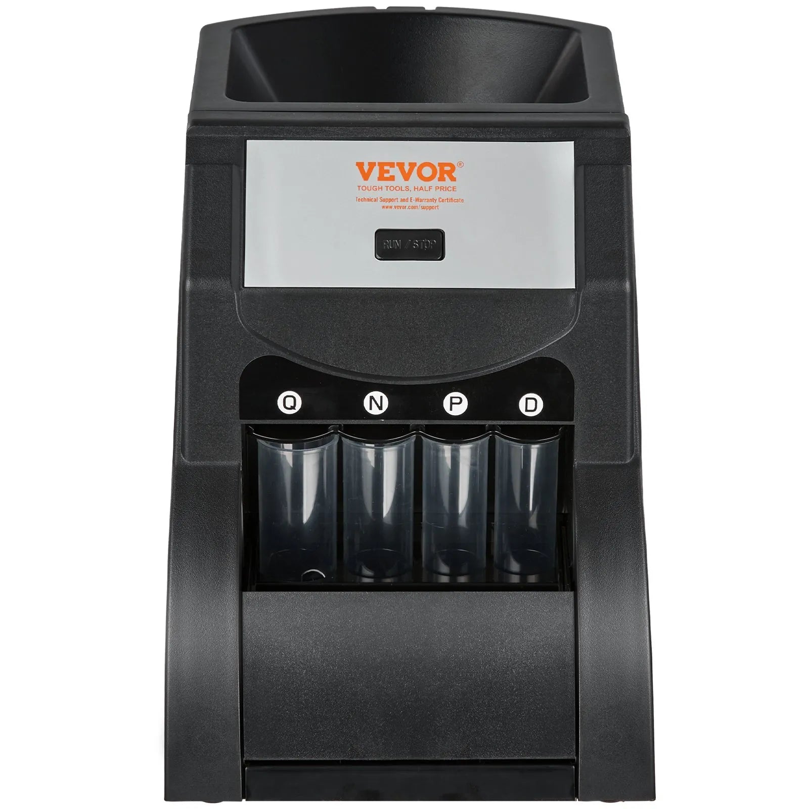 VEVOR USD Coin Sorter, Coin Sorter Machine for USD Coin 1¢ 5¢ 10¢ 25¢ , Sorts up to 230 Coins/min, Coin Sorter and Wrapper Machine Holds 200 Coins Included 4 Coin Tubes, Black