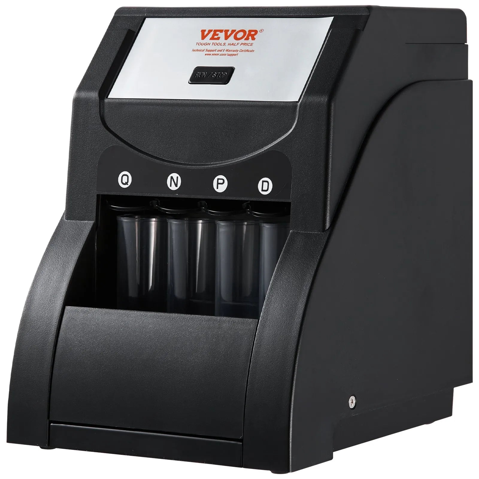 VEVOR USD Coin Sorter, Coin Sorter Machine for USD Coin 1¢ 5¢ 10¢ 25¢ , Sorts up to 230 Coins/min, Coin Sorter and Wrapper Machine Holds 200 Coins Included 4 Coin Tubes, Black