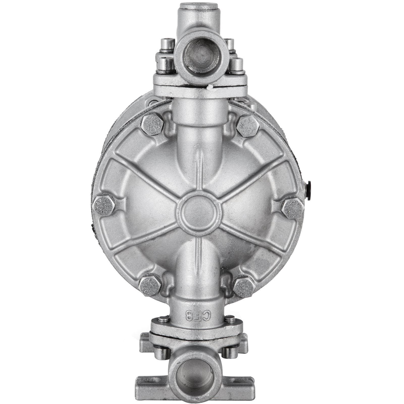 VEVOR Air-Operated Double Diaphragm Pump, 12 GPM, Max 115 PSI With 1/2" Inlet And Outlet, NPT1/4 inch Air Inlet, Corrosion-Proof Stainless Steel Dual Diaphragm Air Pump for Chemical Industrial Use