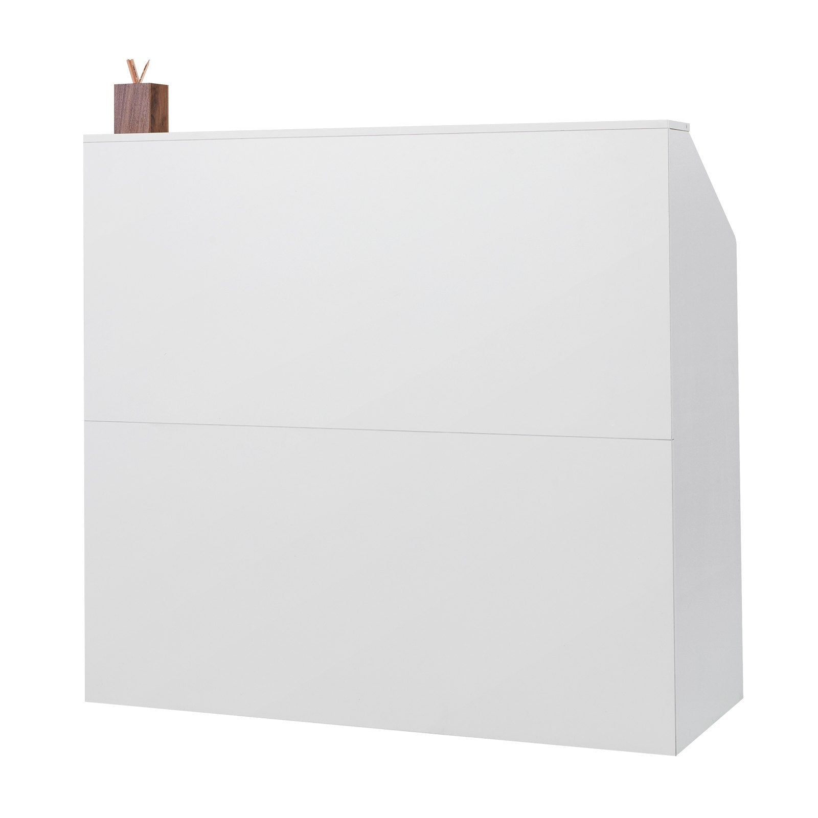 VEVOR Reception Desk Rectangular Front Counter Table 46.46 in White Office Table