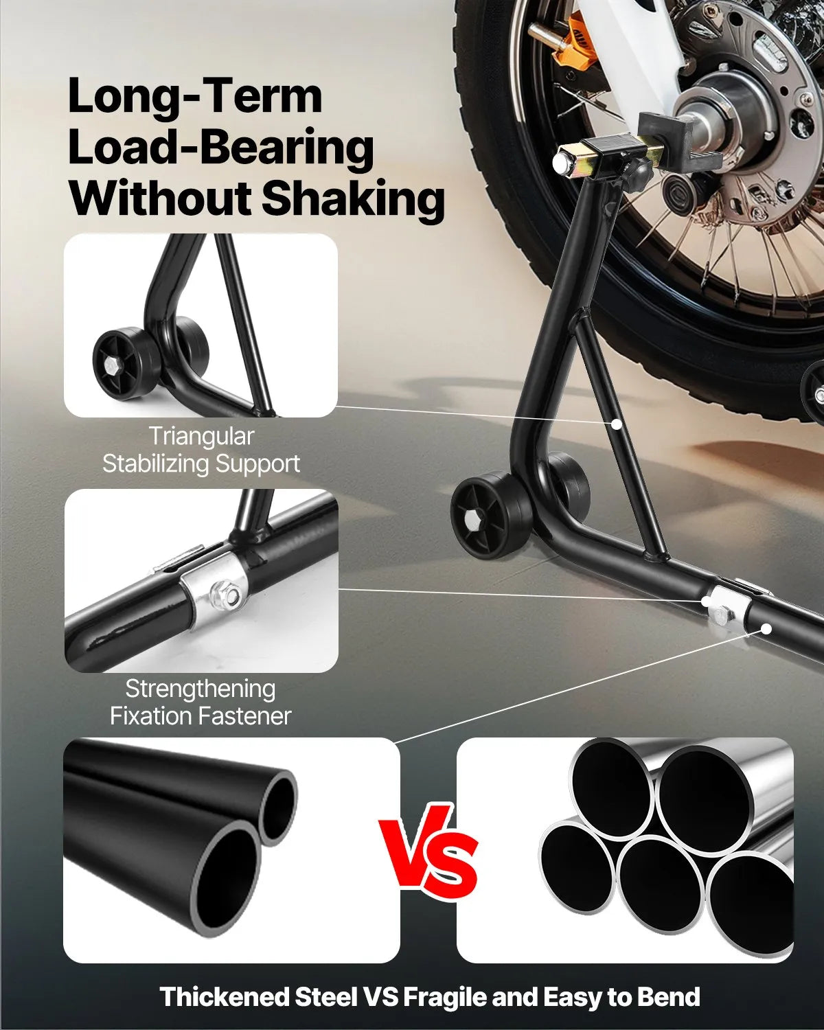 VEVOR Motorcycle Front & Rear Stand Lift 1100 lbs Spoolift Paddock Swingarm Arm