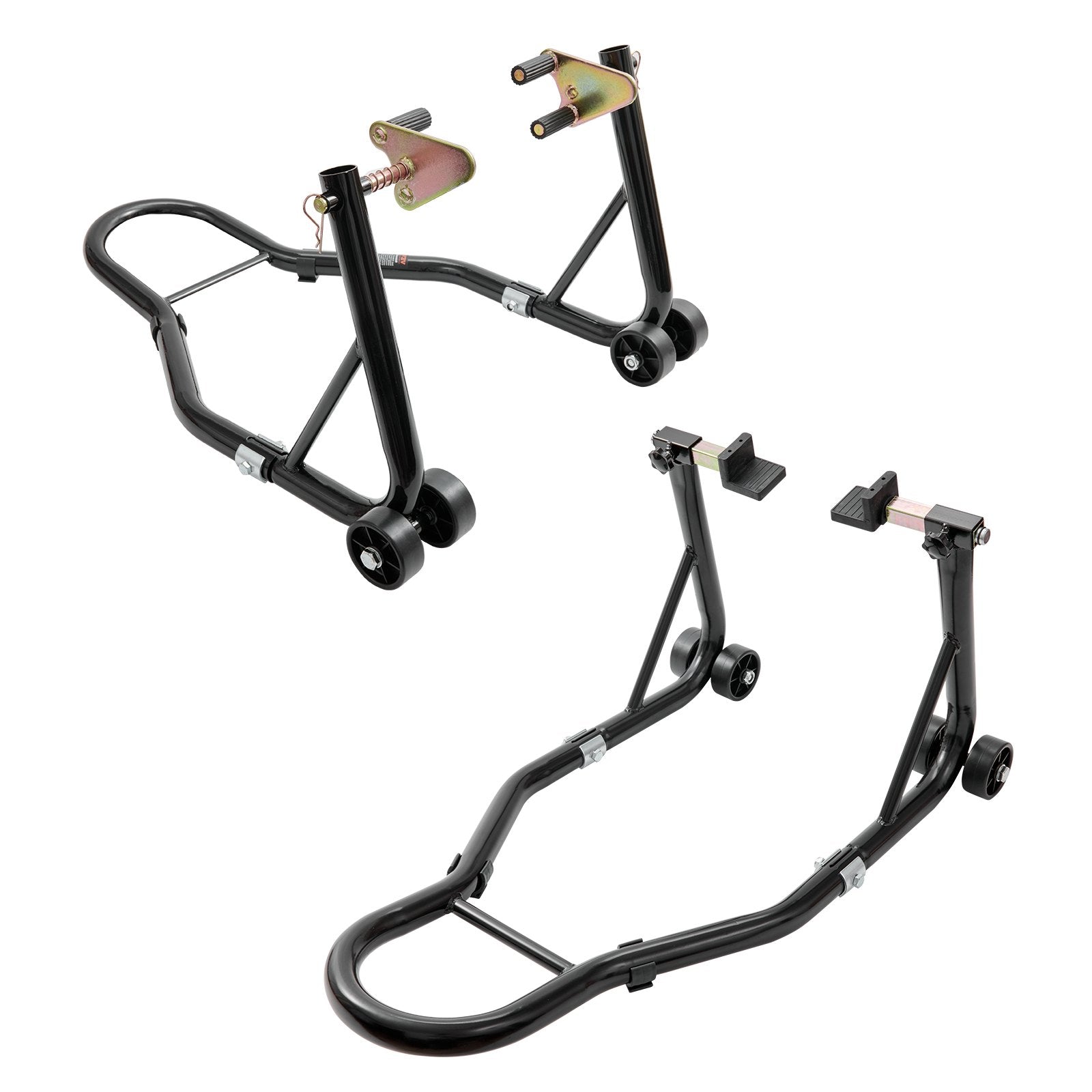 VEVOR Motorcycle Stand Lift, 850lbs Front Rear Combo Stand Lift Stand, Front and Rear Wheel Fork Stand, U+L Fork Swingarm Spool, Compatible with Most Yamaha Honda Kawasaki Suzuki Motorcycles, Black