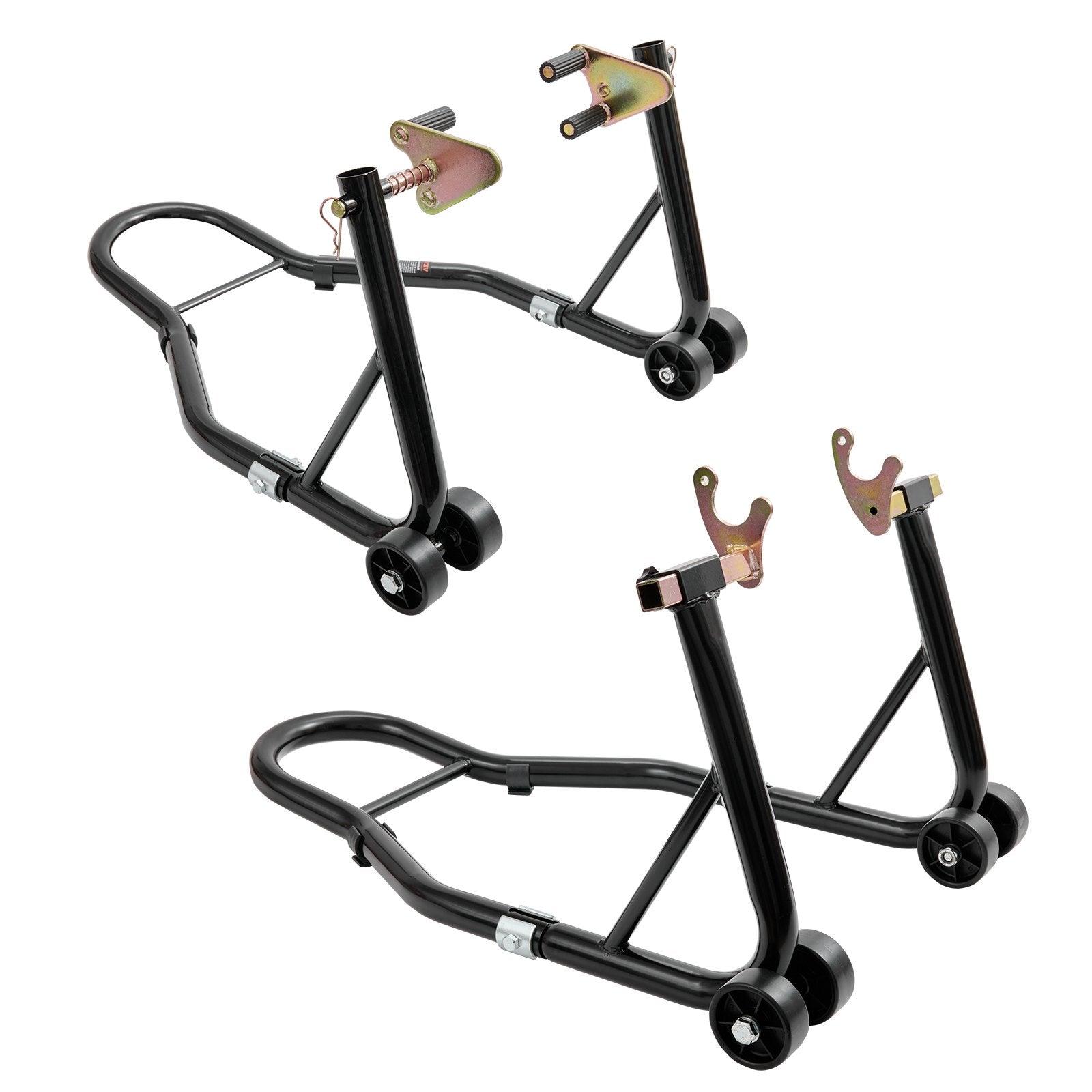 VEVOR Motorcycle Stand Lift, 850lbs Front Rear Combo Stand Lift Stand, Front and Rear Wheel Fork Stand, U+L Fork Swingarm Spool, Compatible with Most Yamaha Honda Kawasaki Suzuki Motorcycles, Black