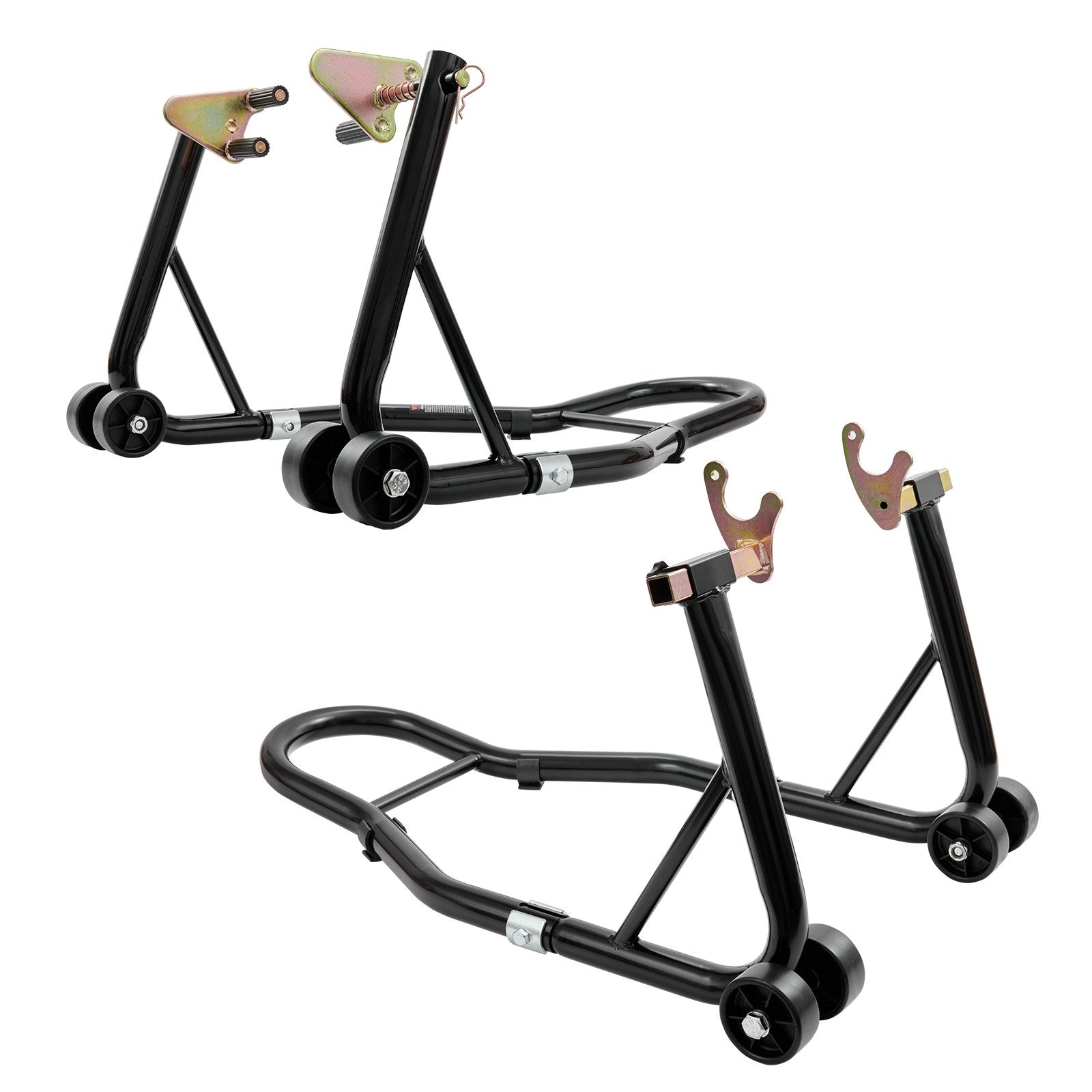 VEVOR Motorcycle Stand Lift, 850lbs Front Rear Combo Stand Lift Stand, Front and Rear Wheel Fork Stand, U+L Fork Swingarm Spool, Compatible with Most Yamaha Honda Kawasaki Suzuki Motorcycles, Black