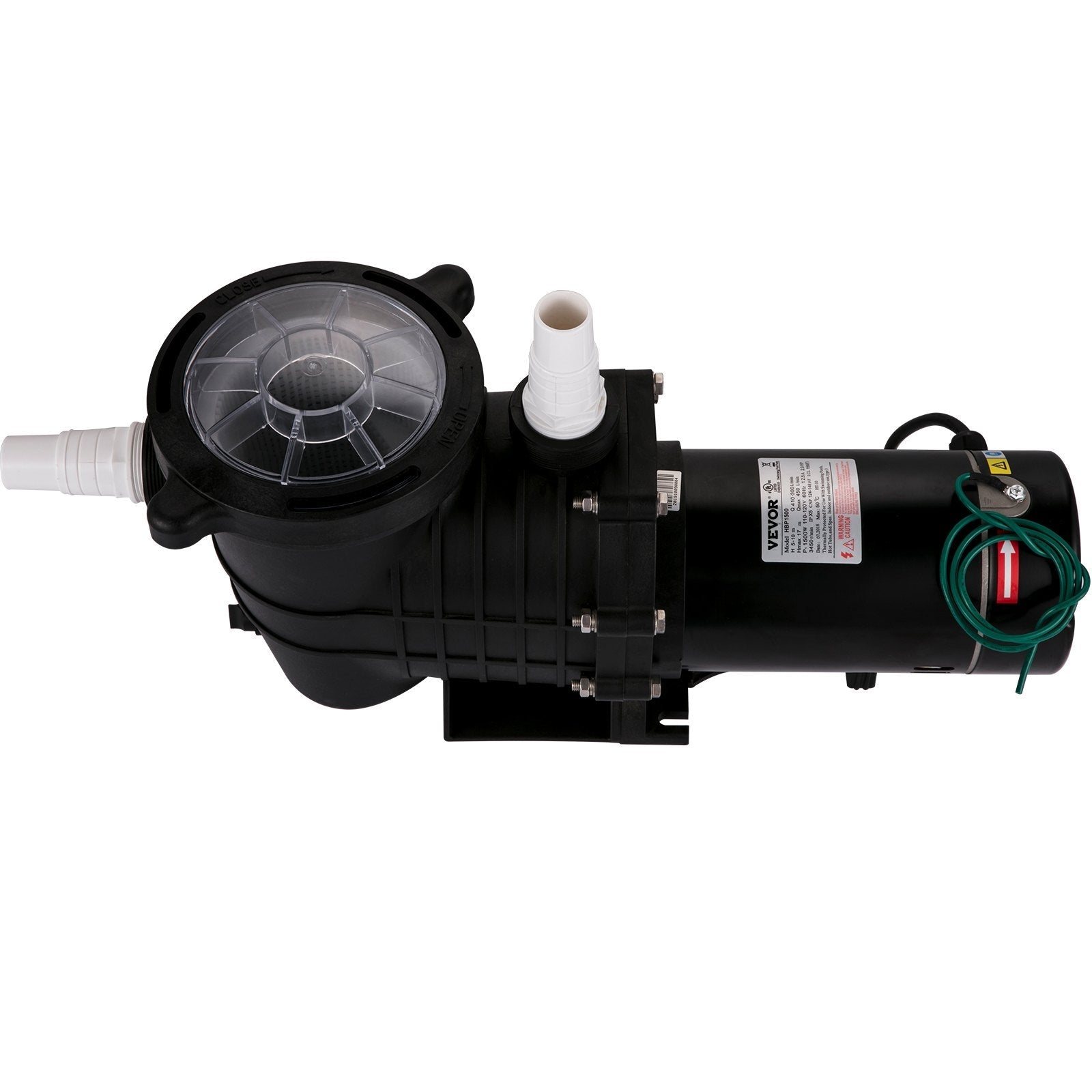 VEVOR Pool Pump 2.0HP 110V, Powerful Self-priming Pump 1500W 6657GPH, In/Above Ground Swimming Pool Pump, Single Speed Filter Pump w/ Strainer Basket, High Flow Pool Pump