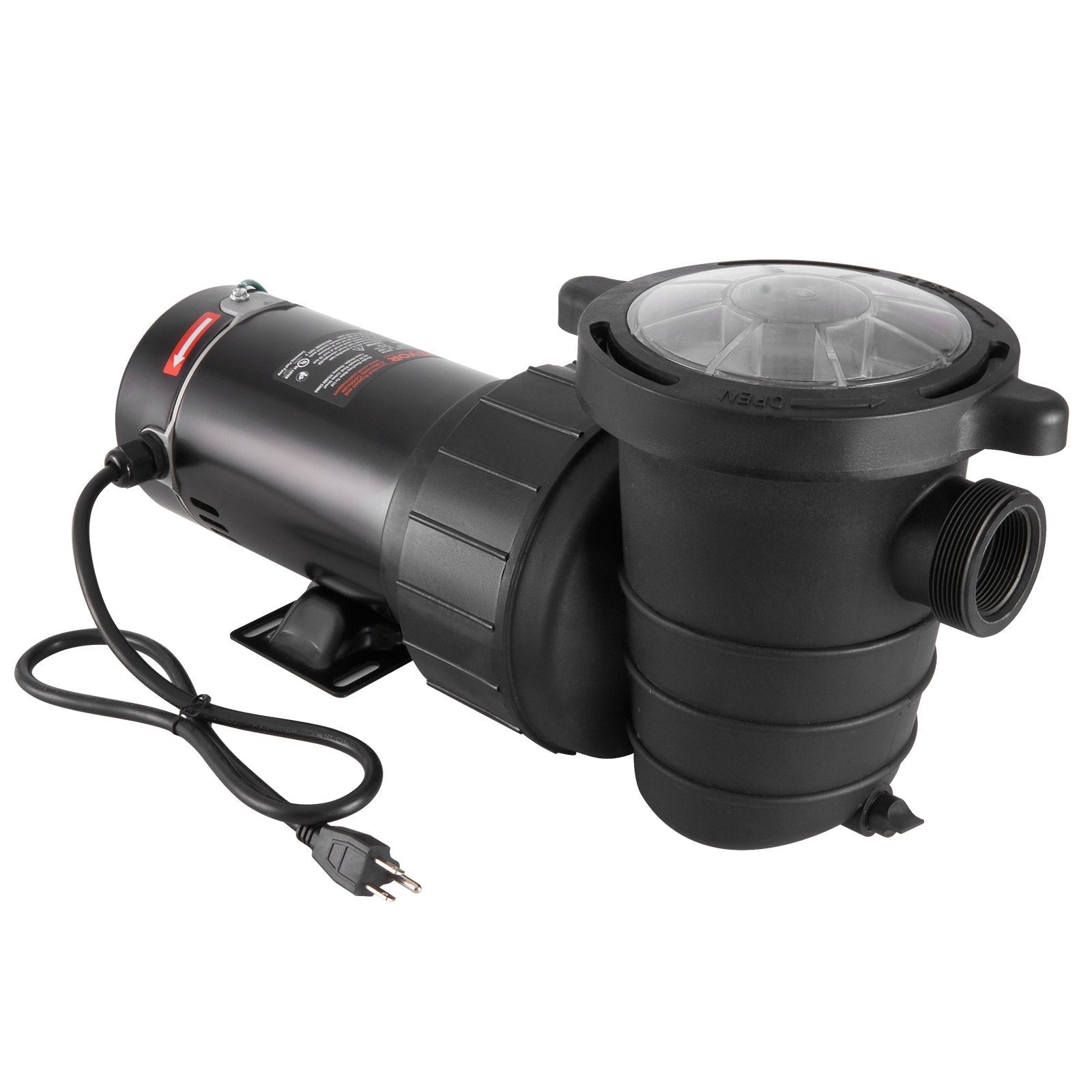 VEVOR Above Ground Pool Pump, 1HP, 80 GPM Max. Flow Single Speed Swimming Pool Pump, 120V 3450 RPM 36 ft Max. Head Lift Pool Pump with Filter Basket, for Above Ground Pools Hot Tubs Spas