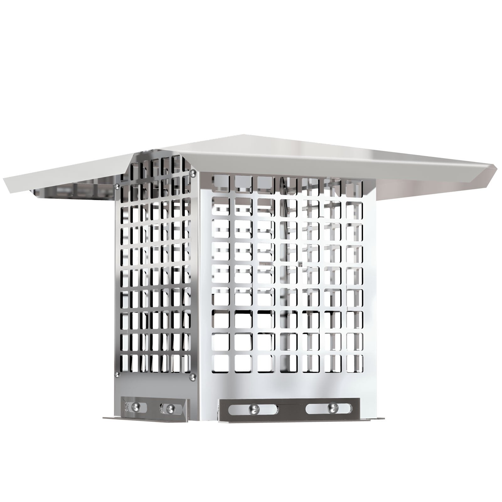 VEVOR Chimney Cap, 8" x 8" Flue Caps, 304 Stainless Steel Fireplace Chimney Cover, Adjustable Metal Spark Arrestor With Bolts Screws , Mesh Chimney Flue Cover for Outside Existing Clay Flue Tile