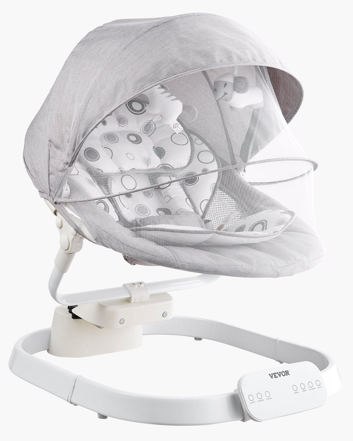 VEVOR Baby Swing for Infants 3 Speeds 3 Seat Positions Remote Control Bluetooth