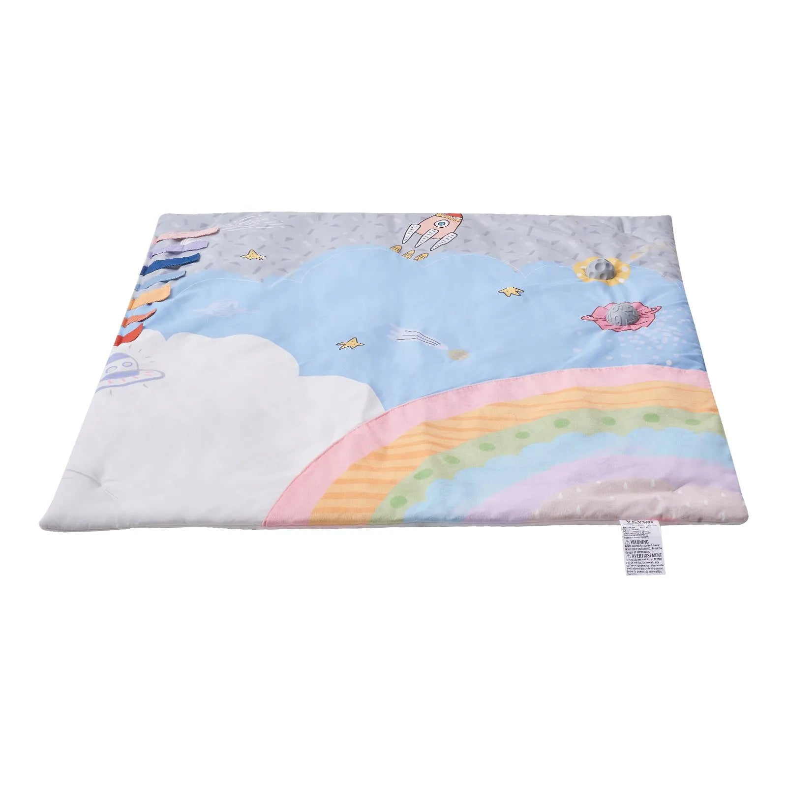 VEVOR Baby Play Gym Mat Tummy Time Activity Mat with 6 Sensory Toy 35.0" x 35.0"