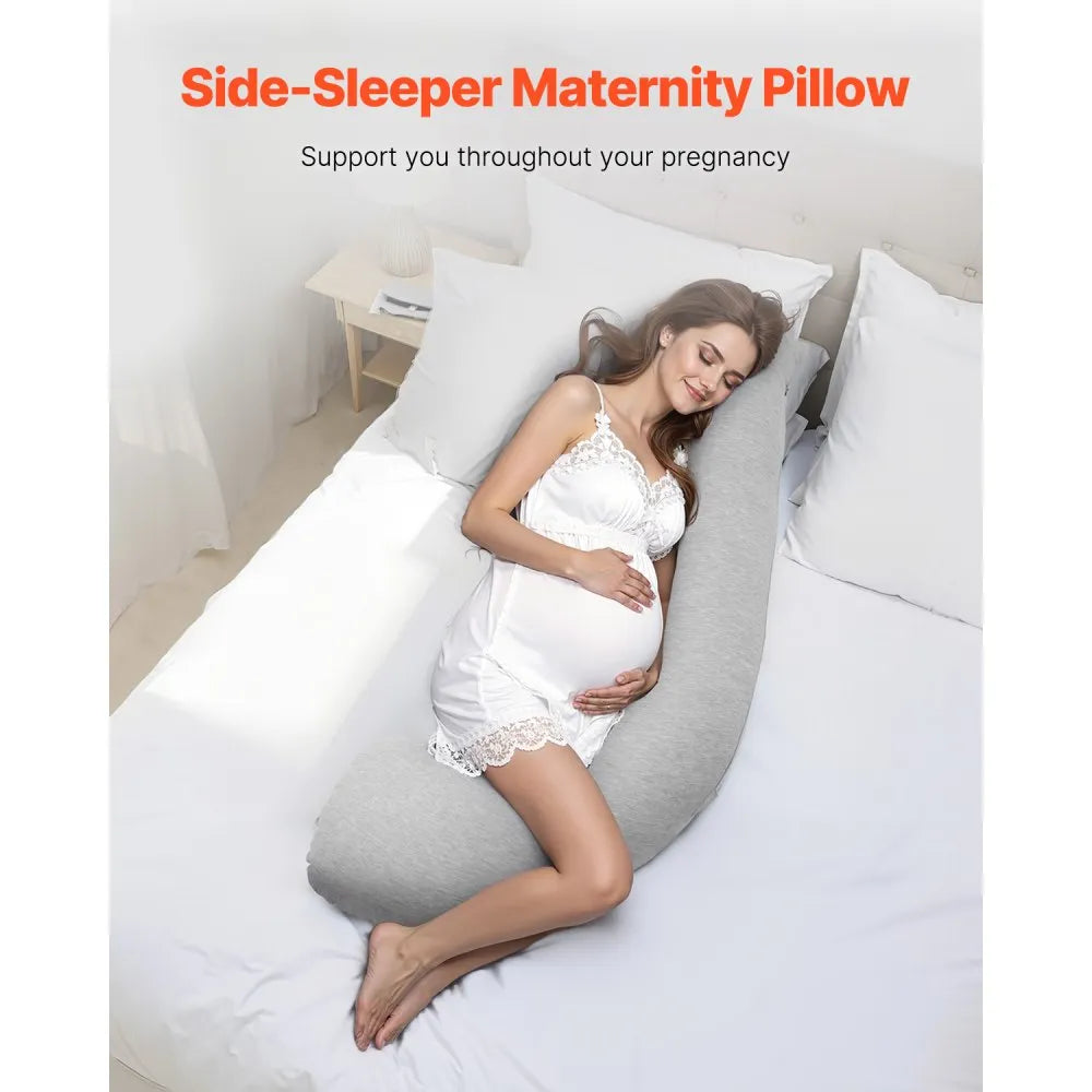 VEVOR Pregnancy Pillows L-Shaped Pregnant Maternity Pillow Soft & Breathable