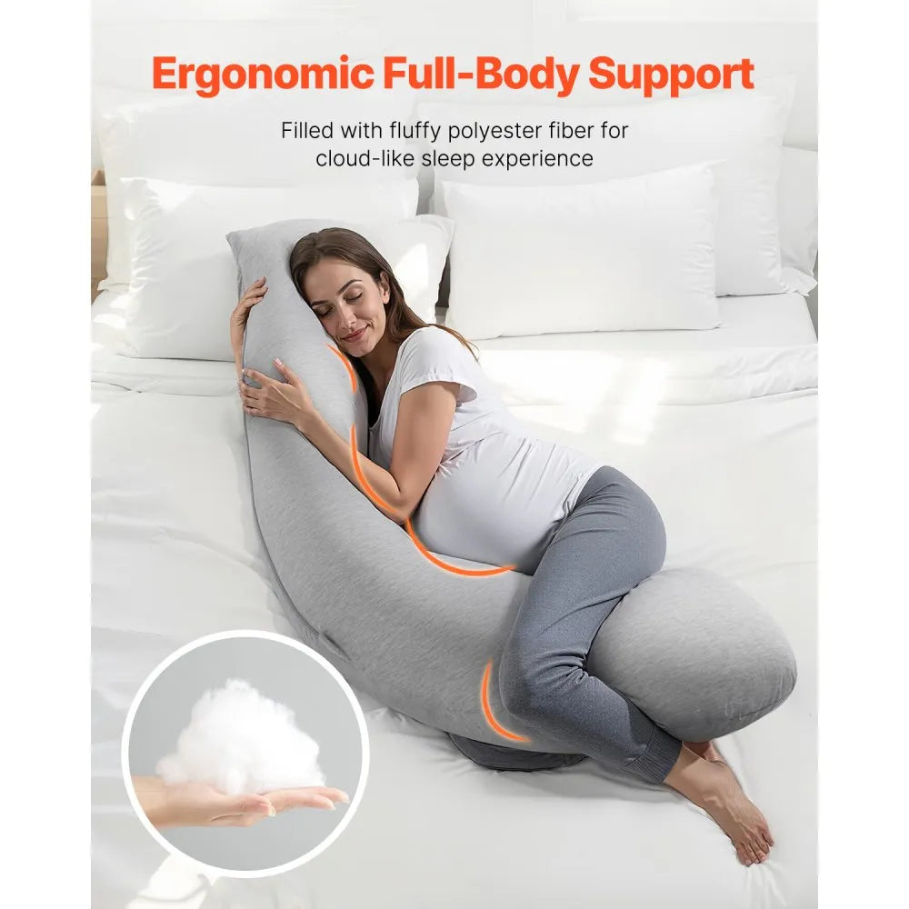 VEVOR Pregnancy Pillows L-Shaped Pregnant Maternity Pillow Soft & Breathable