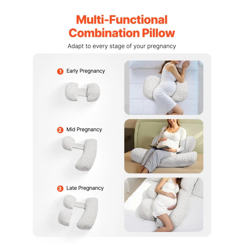 VEVOR Pregnancy Pillows Adjustable & Soft Maternity Pillow for Pregnant Women