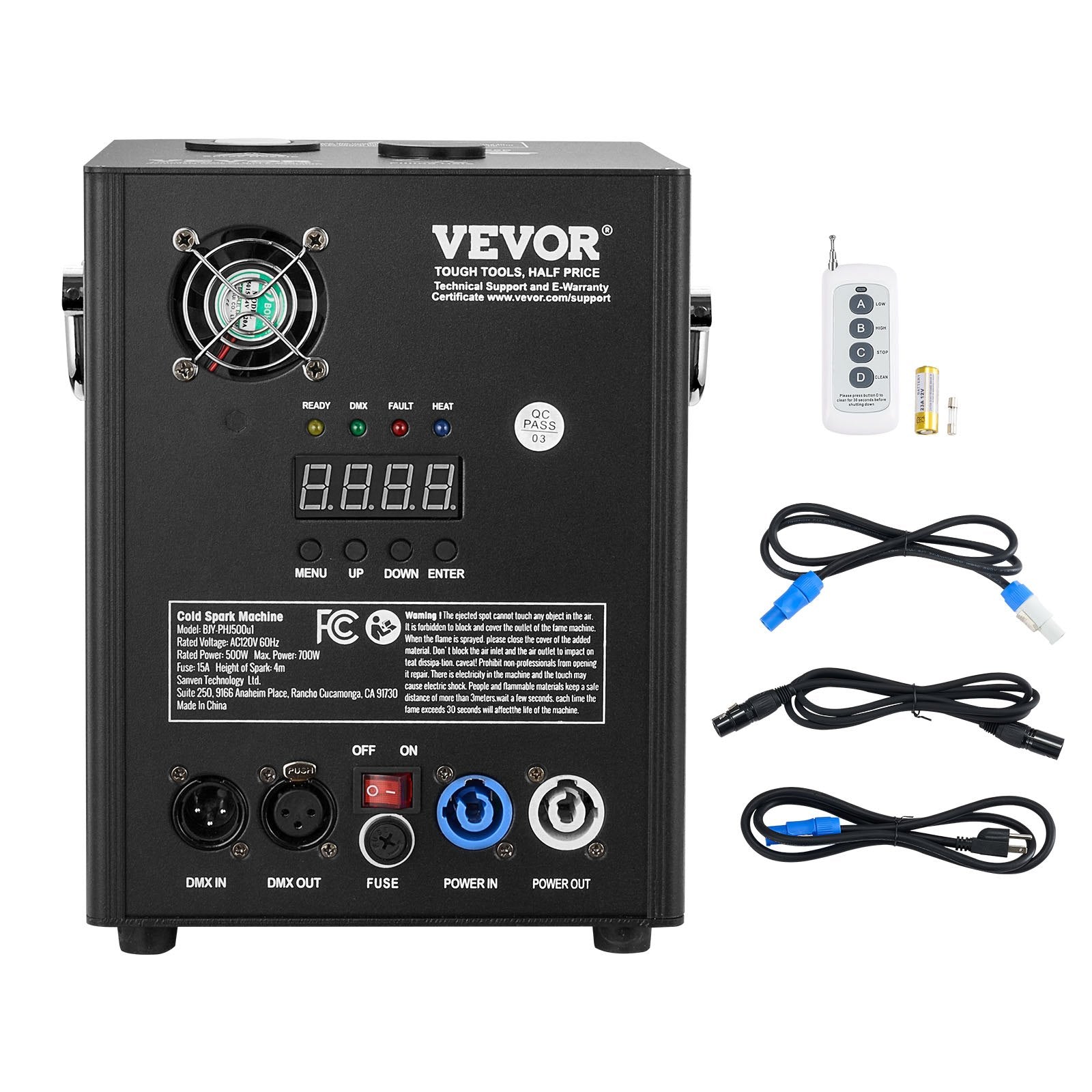 VEVOR Cold Spark Firework Machine 500W 6.6-13ft Stage DJ Wedding Event Party