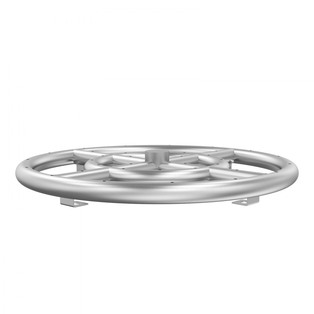 VEVOR 12 inch Round Drop-in Fire Pit Pan, Stainless Steel Fire Pit Burner Kit, Natural & Propane Gas Fire Pan with 92,000 BTU for Indoor or Outdoor Use