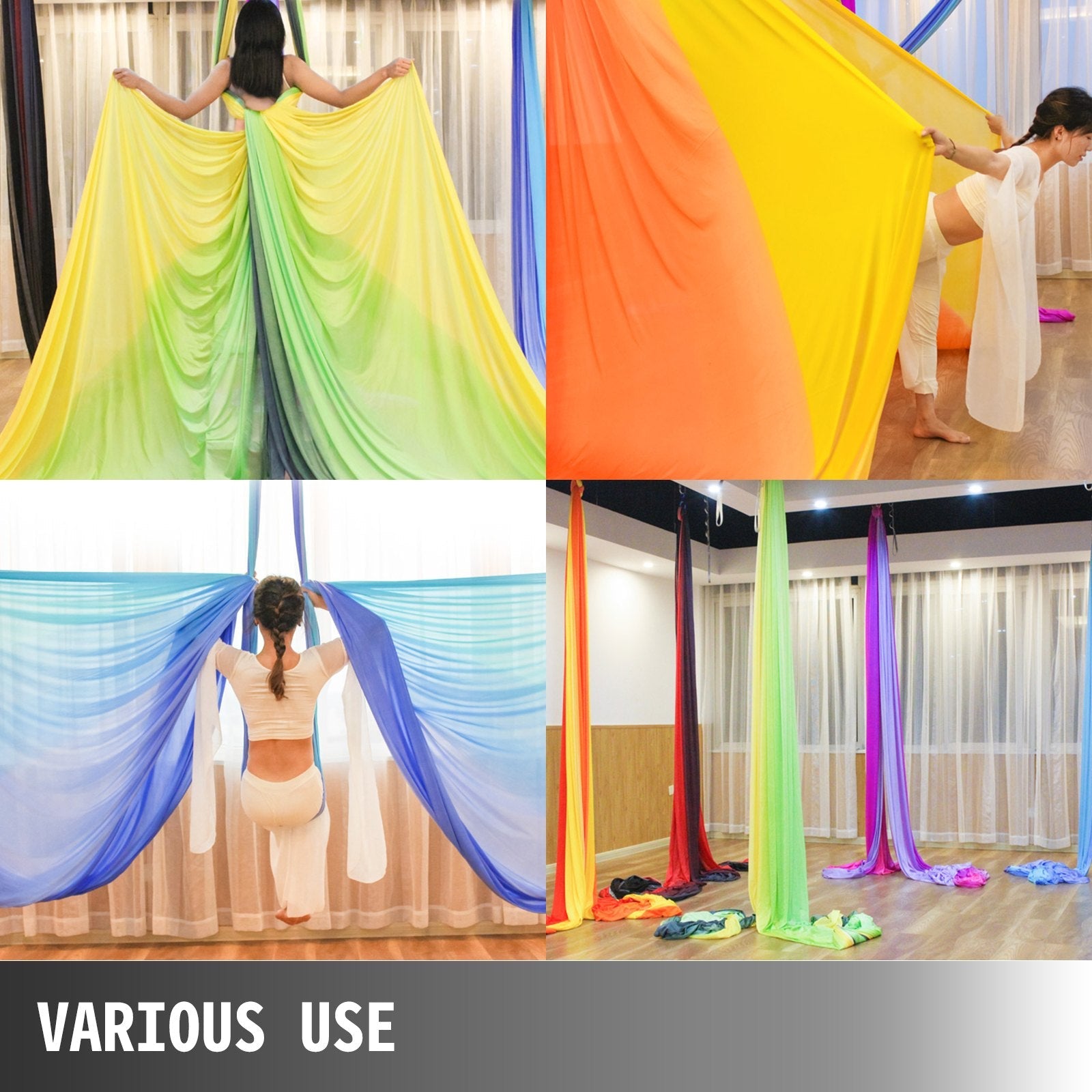 Aerial Silk 11Yards Yoga Swing Hammock Trapeze Antigravity Pilates 10Mx2.8M Home