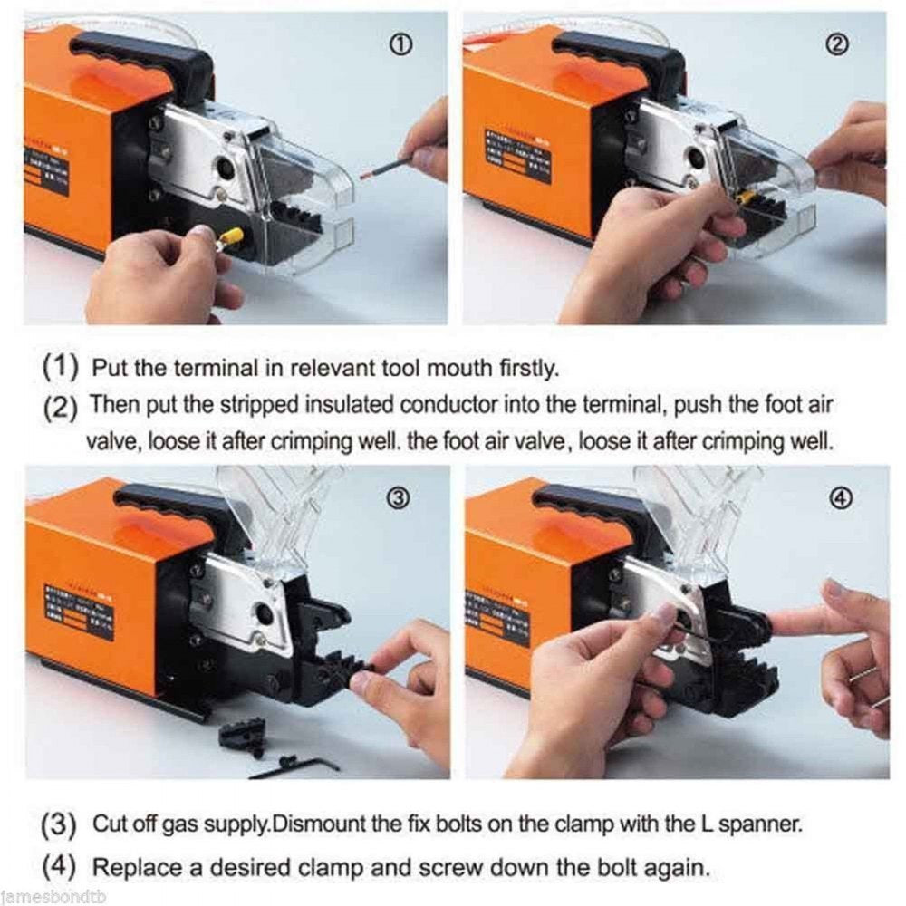 VEVOR Pneumatic Crimping Tool Am-10, Air Powered Wire Terminal Crimping Machine Crimping Up To 16mm2, Pneumatic Crimper Plier Machine with 10 Sets Of Dies for Many Kinds of Terminals