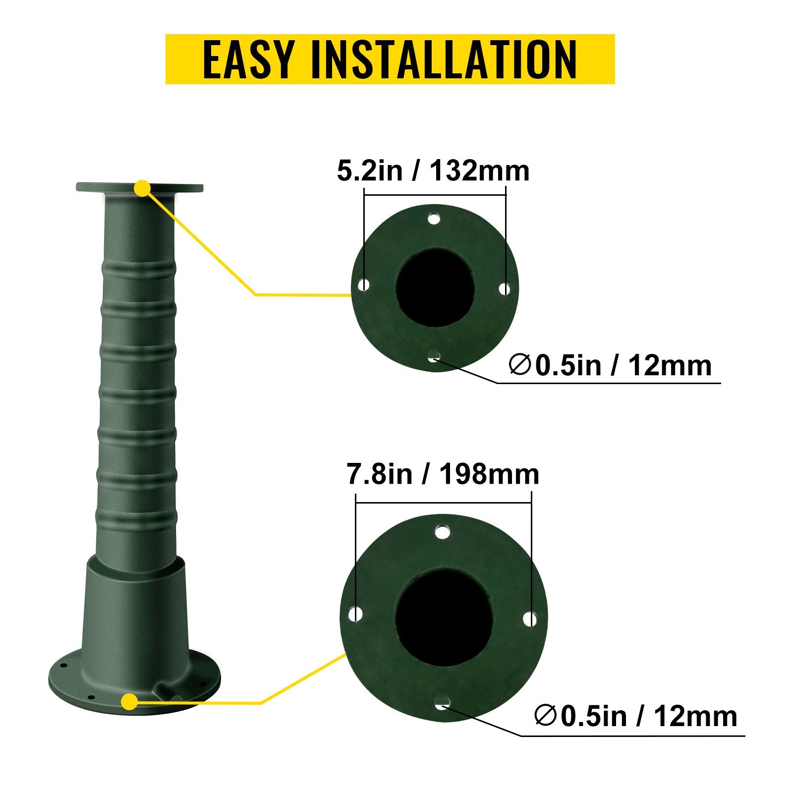 VEVOR Antique Hand Water Pump Stand Pitcher Pump Stand Cast Iron Well Pump Stand w/Pre-set 0.5" Holes for Easy Installation Old Fashion Pitcher Hand Pump Stand for Home Yard Pond Garden Outdoors Gree