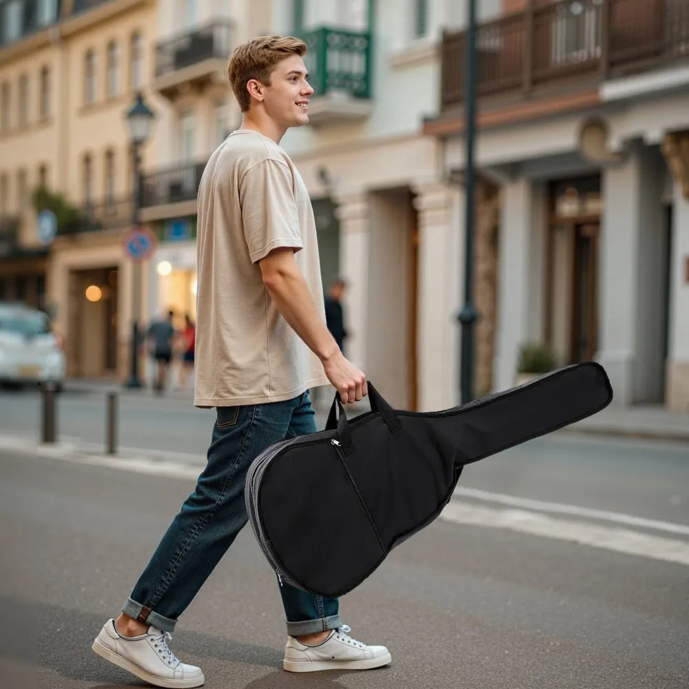 VEVOR Dreadnought Acoustic Guitar, 39 in, 6-String Natural Solid Spruce Top Guitar, Portable Bundle with Gig Bag, Tuner, Strap, Steel Strings, Picks, Capo, Rosewood Fingerboard, for Beginner Adults