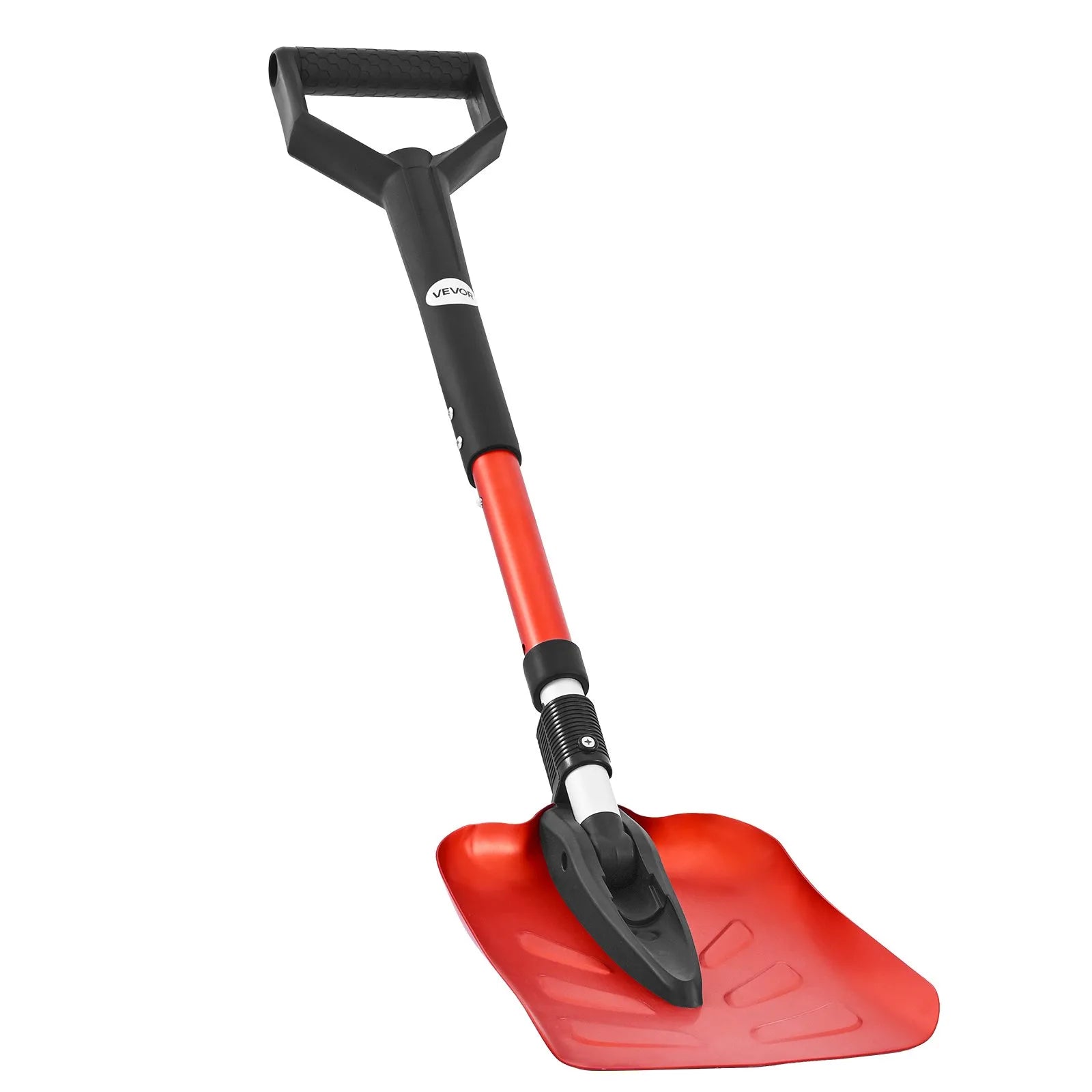 VEVOR Snow Shovel for Driveway, 9 in Foldable Snow Shovel with D-shaped Handle, , 36-40 in Adjustable, Lightweight Aluminum Alloy Snows Removal Tool, Reduce Back Strains for Garden Car Camping