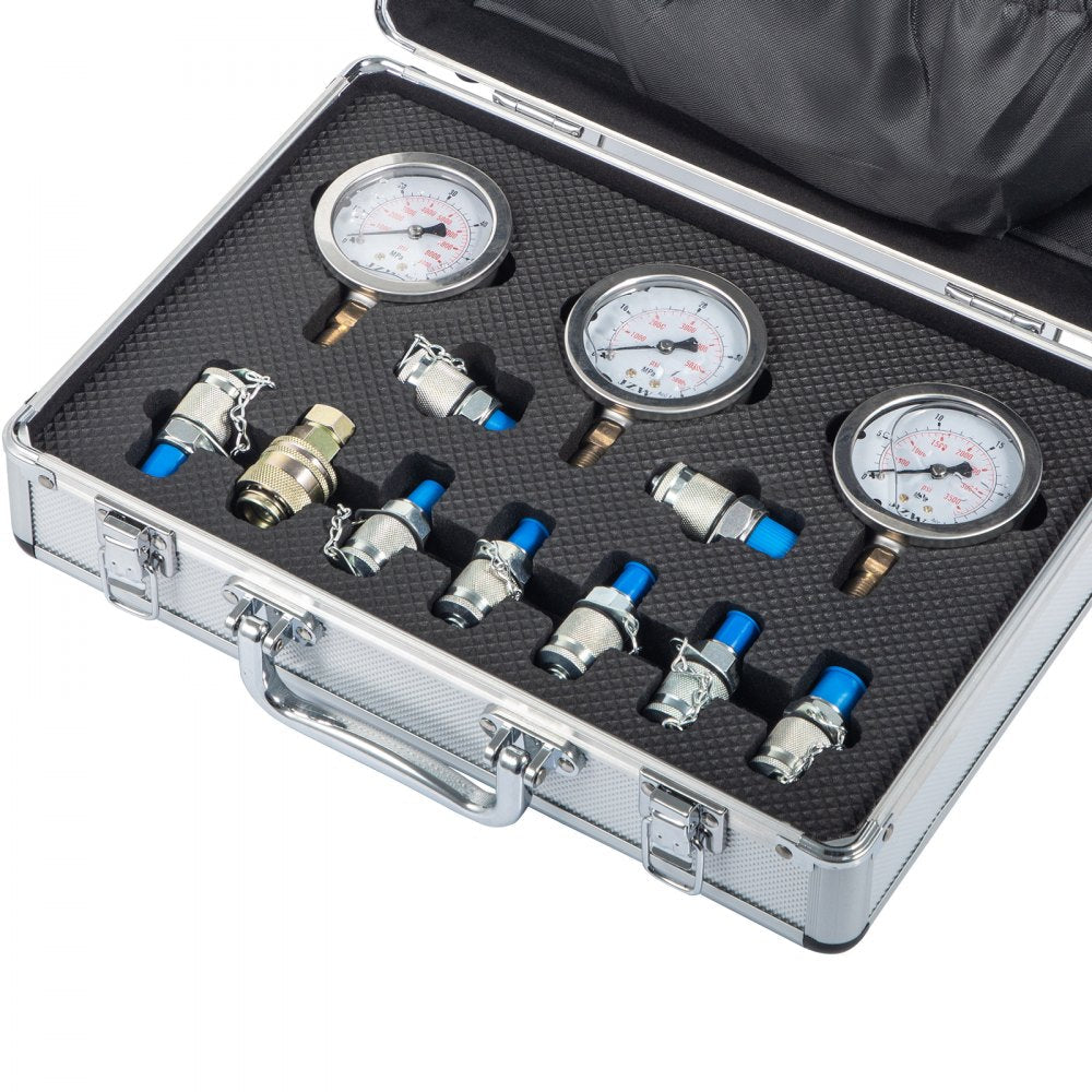 Hydraulic Pressure Gauge Test Kit 9000 Psi Tester No Distortion Construction