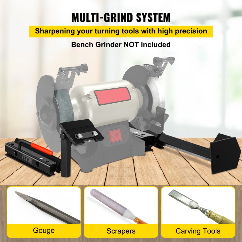 VEVOR Grinding Jig, 24\' Length of V-arm Vari-Grind Attachment, 3\' x 5\' x 1/4\' Platform Grinding Jig with Vari-Grind, Fit for 0.63\' Bowl Gouge Vari-Grind Jig for the Wolverine Sharpening System