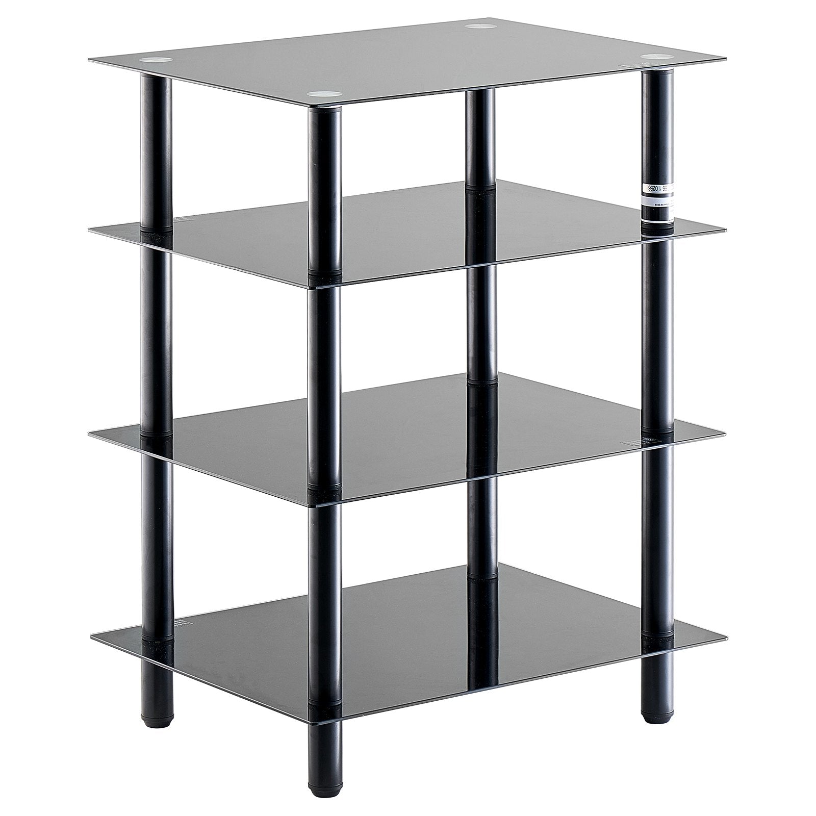 VEVOR 4-Tier AV Media Stand Strengthened Tempered Glass Audio-Video Media Stand