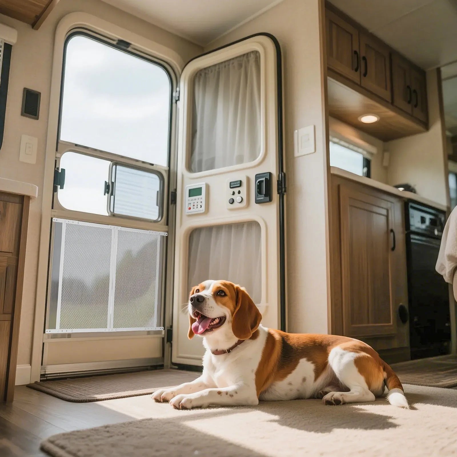 VEVOR RV Screen Door Protector 24 x 26 in Door Grille for Pet Protection White