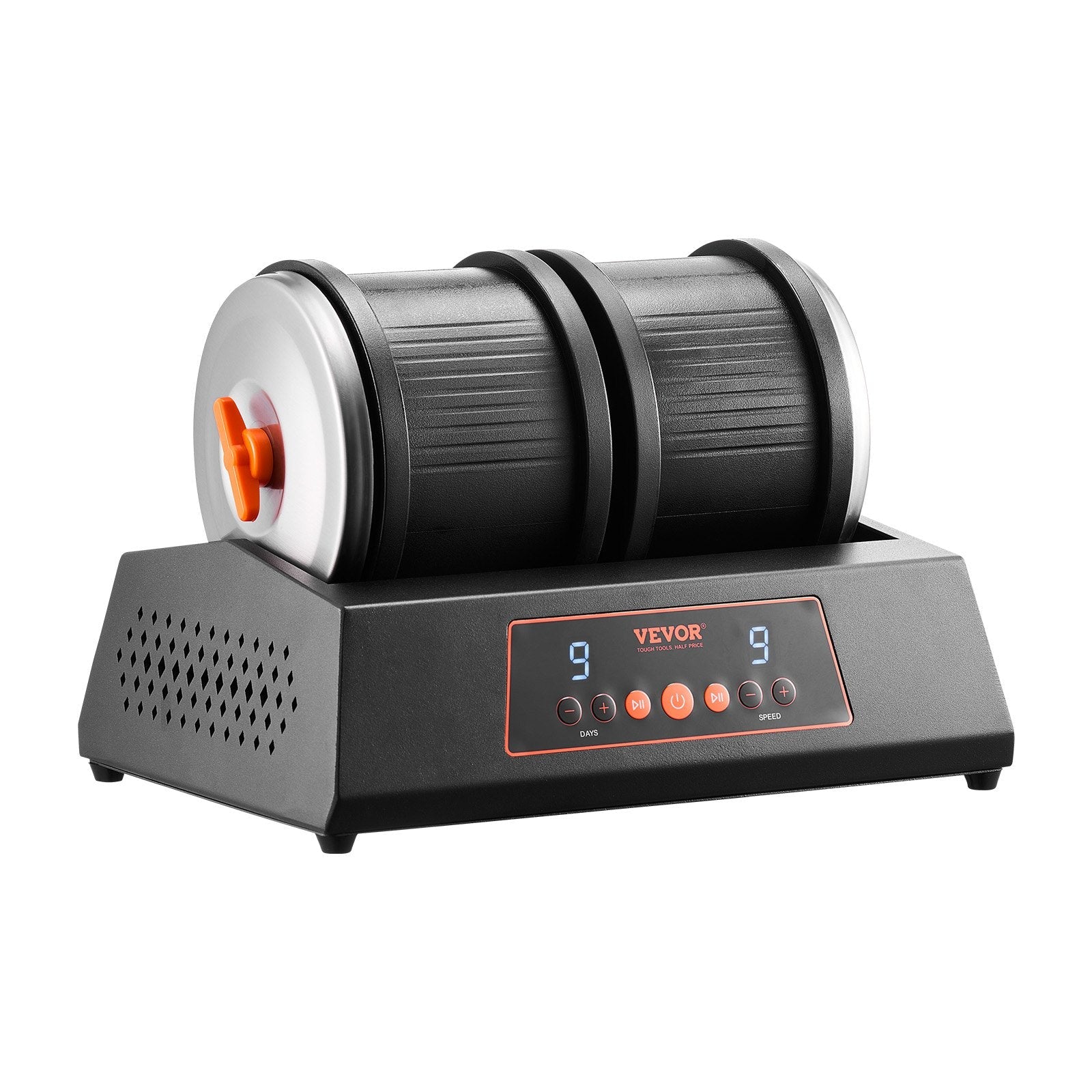 Rock Tumbler Machine 8 lbs Rock Polishing Kit 9 Speed 9-Day Timer Dual Barrels