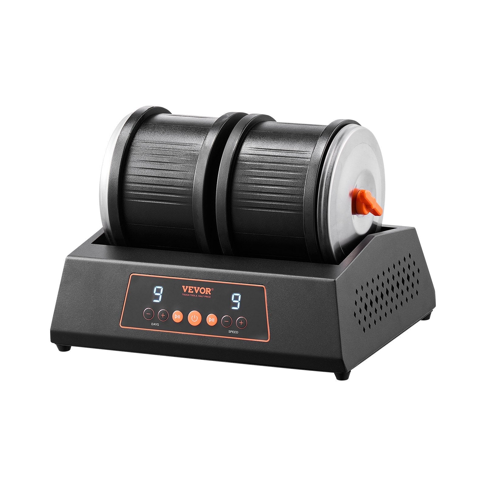 Rock Tumbler Machine 8 lbs Rock Polishing Kit 9 Speed 9-Day Timer Dual Barrels