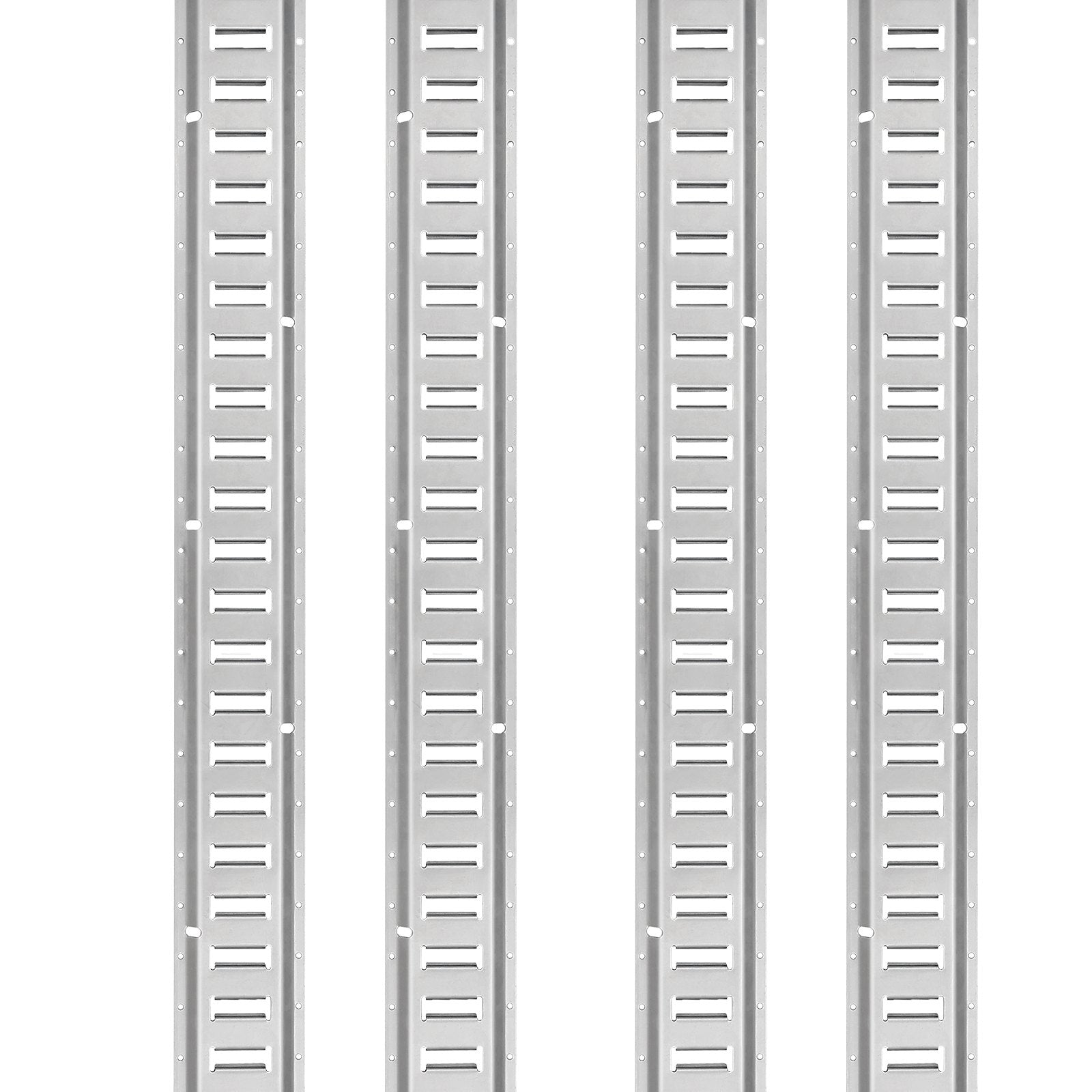 VEVOR E Track Tie-Down Rail Kit, 34PCS 5FT E-Tracks Set Includes 8 Steel Rails & 2 Single Slot & 8 O Rings & 8 Tie-Offs w/ D-Ring & 8 End Caps, Securing Accessories for Cargo, Motorcycles, and Bikes