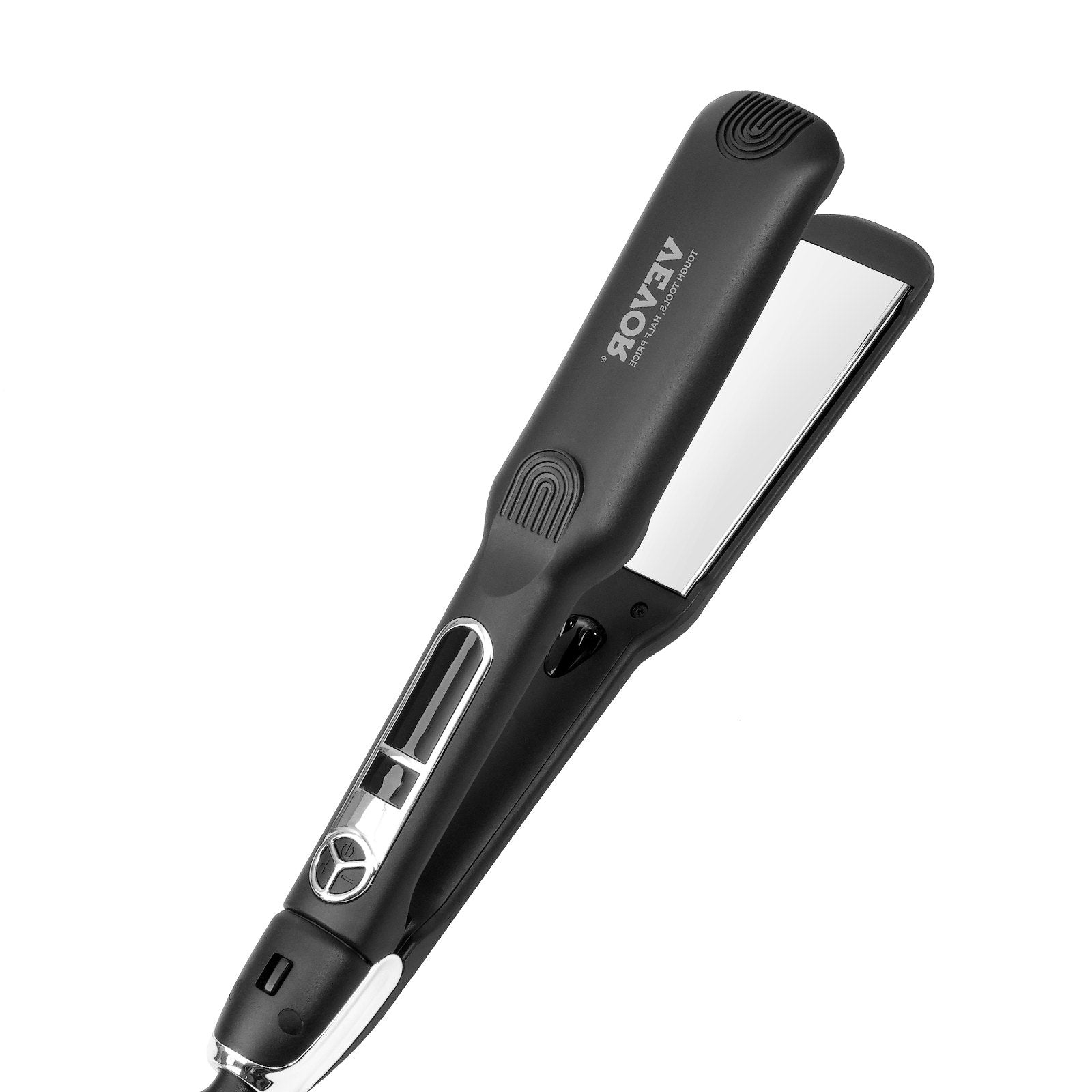 VEVOR Hair Straightener, 1.5-inch Titanium Flat Iron, Negative Ions Hair Straightener Flat Iron with LCD Display and 25 Temp Levels - 210°F to 450°F, Dual Voltage 110V/240V for Salon Home Travel Use