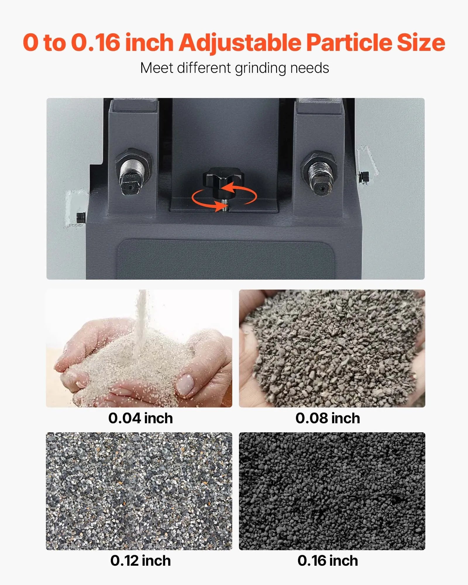 VEVOR Rock Crusher, 220V Double Roller Crushers, Industrial Shredder with 2.56x0.59 inch Dual Feed Inlets, 1740RPM Speed Stone Grinder Rock Crusher, 1.5KW Electric Shatter Pulverizer, 860kg/h Crushing