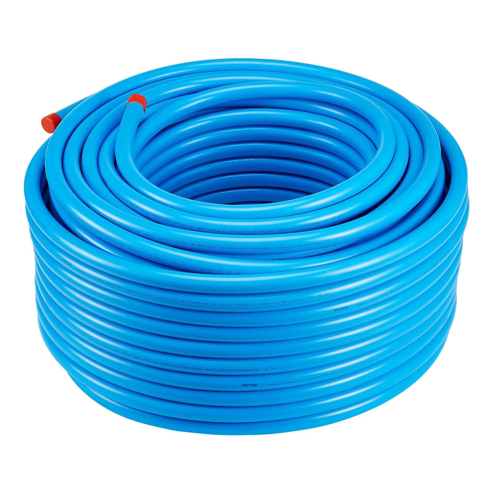 VEVOR Air Compressor Line Kit 3/4'' x 300FT HDPE/Aluminum Air Piping System Blue