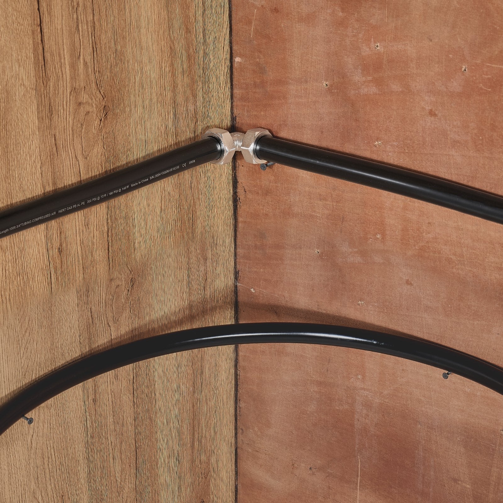 VEVOR Air Compressor Line Kit 3/4'' x 100FT PU Air Compressor Line System Black