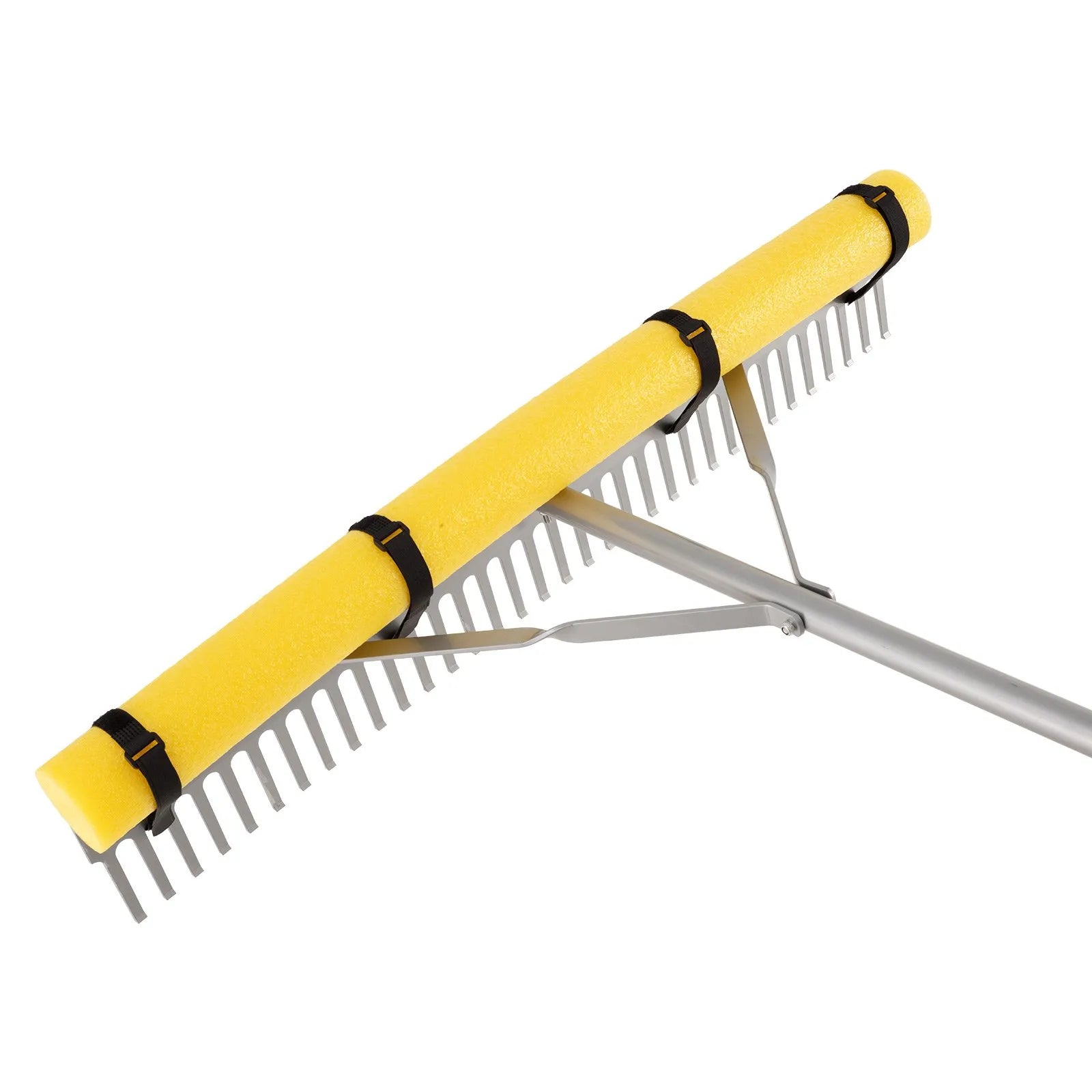 VEVOR 36" Heavy Duty Landscape Rake with 102" Handle & 52ft Rope, Aluminum Leaf & Pond Cleaning Rake for Lawn, Gravel & Beach Care