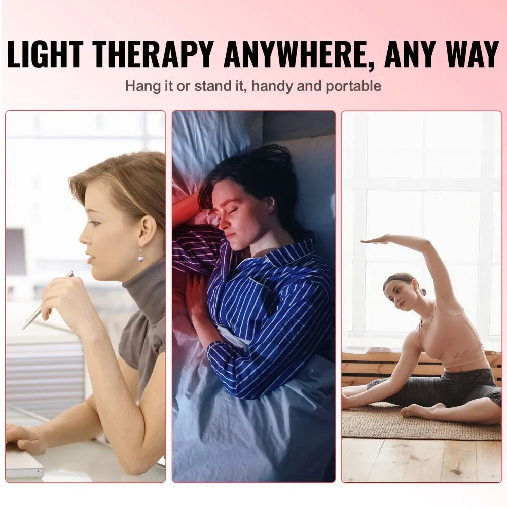 Product Title VEVOR Red Light Therapy Panel for Body & Face, 60 Dual-Chip LEDs, 660nm Red & 850nm Near Infrared Light Therapy, 80W High-Power Recovery Lamp with Stand