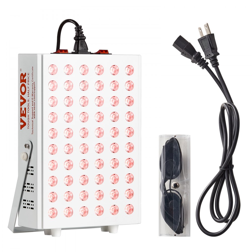 Product Title VEVOR Red Light Therapy Panel for Body & Face, 60 Dual-Chip LEDs, 660nm Red & 850nm Near Infrared Light Therapy, 80W High-Power Recovery Lamp with Stand