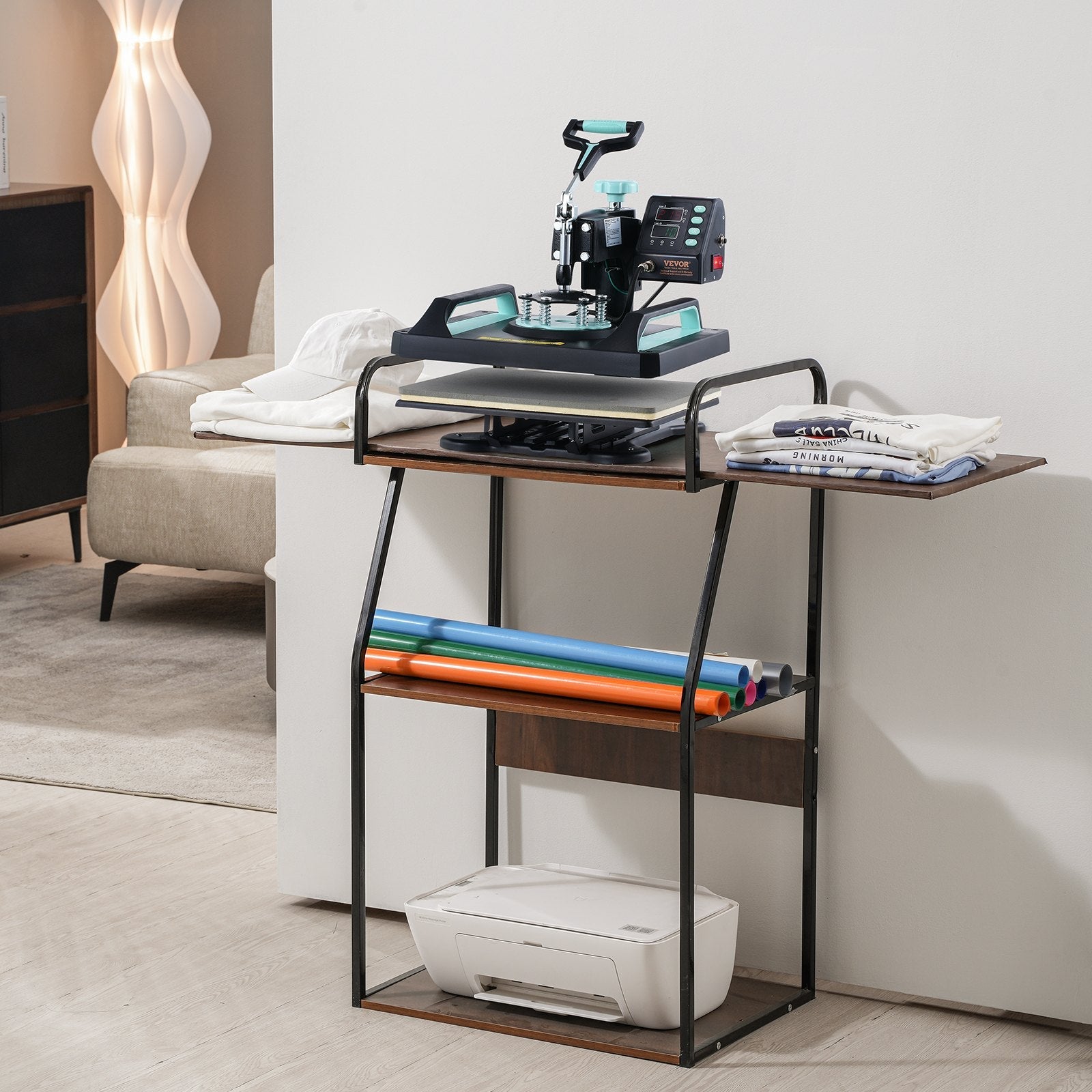 VEVOR 5 in 1 Heat Press Machine 12x15 in 30oz Tumbler Press T-Shirts Black+Green