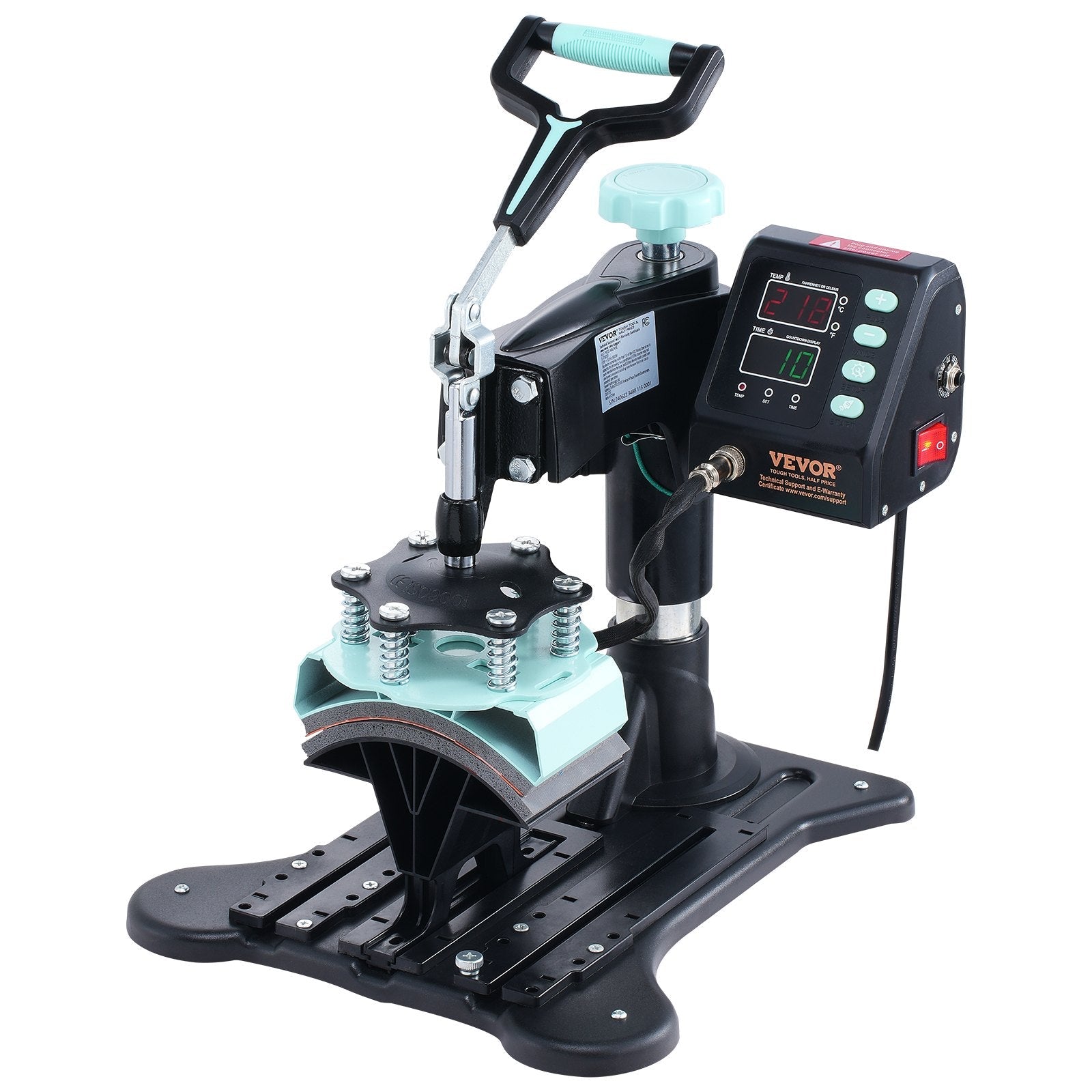 VEVOR 5 in 1 Heat Press Machine 12x15 in 30oz Tumbler Press T-Shirts Black+Green