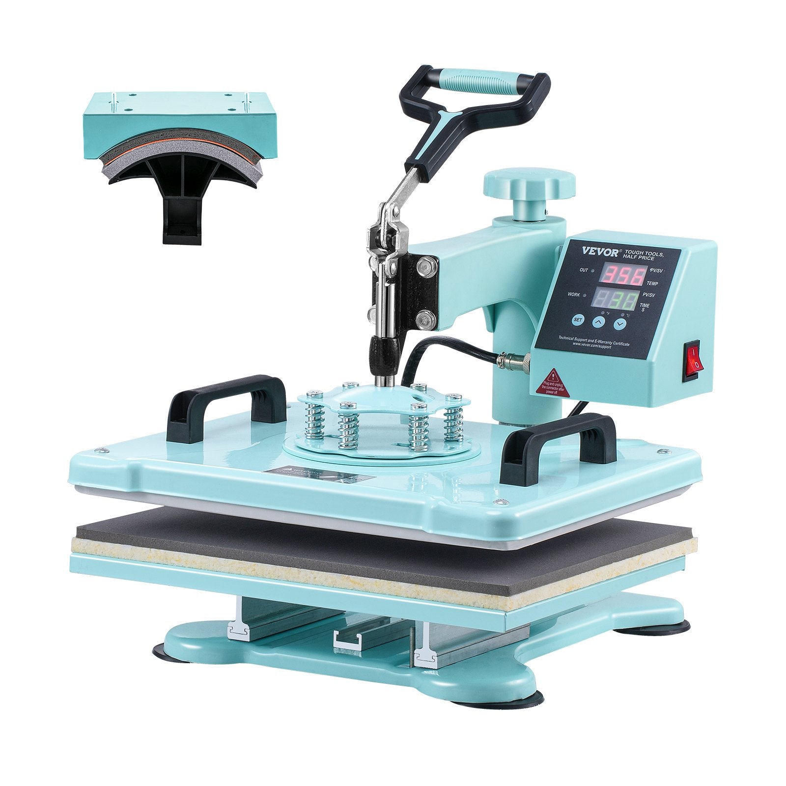 VEVOR Heat Press Machine 12x15 in 2 in 1 Heat Transfer Machine for T-Shirts Hats