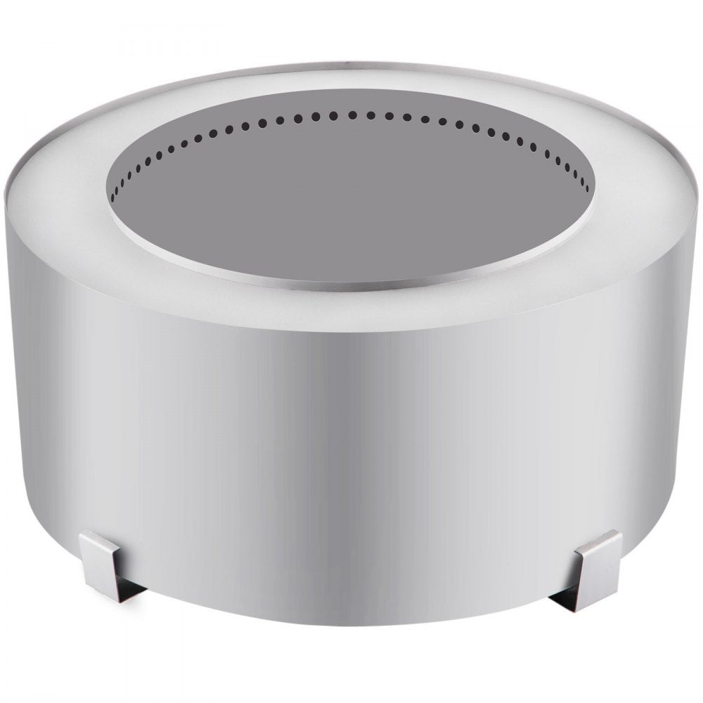 VEVOR Smokeless Fire Pit, Stainless Steel Stove Bonfire, Large 27.6 inch Diameter Wood Burning Fire Pit, Outdoor Stove Bonfire Fire Pit, Portable Smokeless Fire Bowl for Picnic Camping Backyard Silver