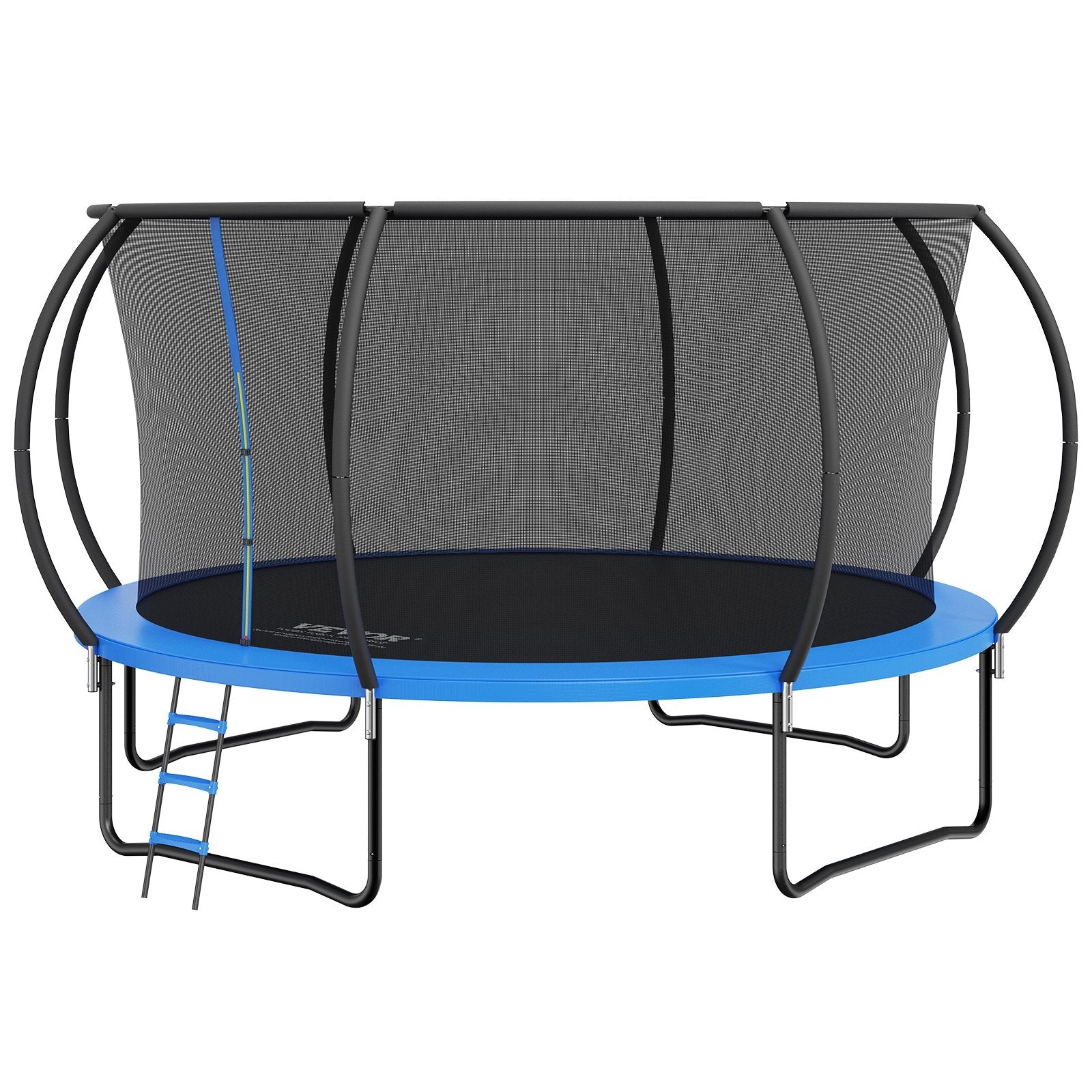 VEVOR 14FT Trampoline, 450 lbs Trampoline with Enclosure Net, Ladder, and Curved Pole, Heavy Duty Trampoline with Jumping Mat and Spring Cover Padding, Outdoor Recreational Trampolines