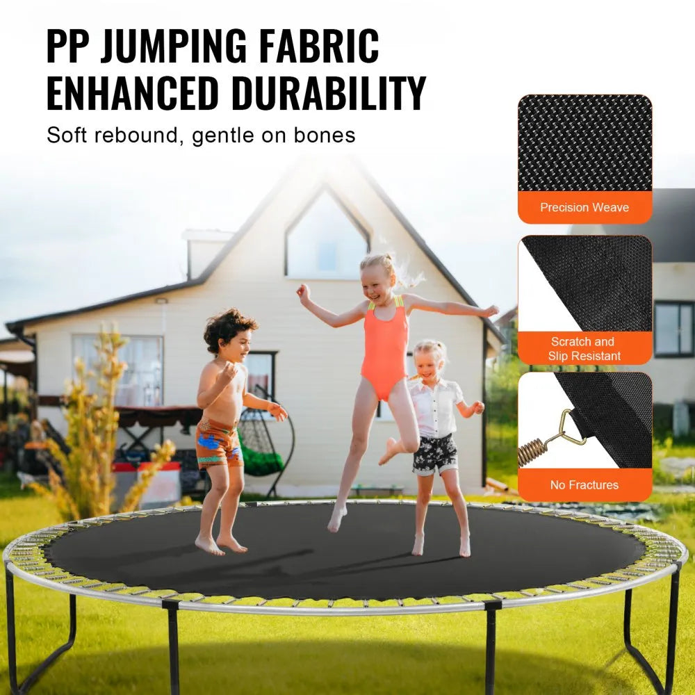 VEVOR Replacement Trampoline Mat Fits 14ft Frame 72 V-Rings 5.5" Spring Length