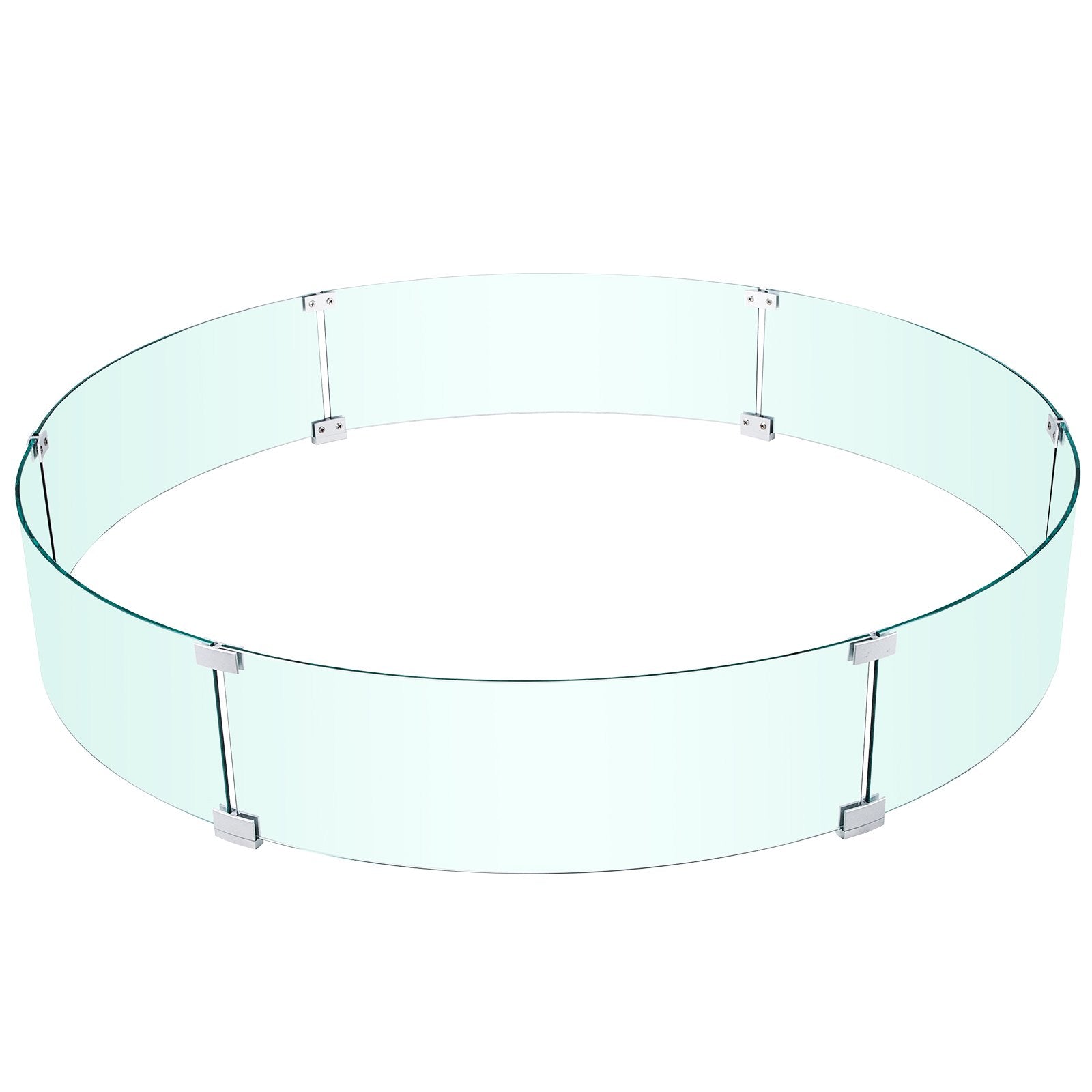 VEVOR Fire Pit Wind Guard, 47 x 47 x 8 Inch Glass Flame Guard, Round Glass Shield, 1/4-Inch Thick Fire Table, Clear Tempered Glass Flame Guard, Steady Feet Tree Pit Guard for Propane, Gas, Outdoor