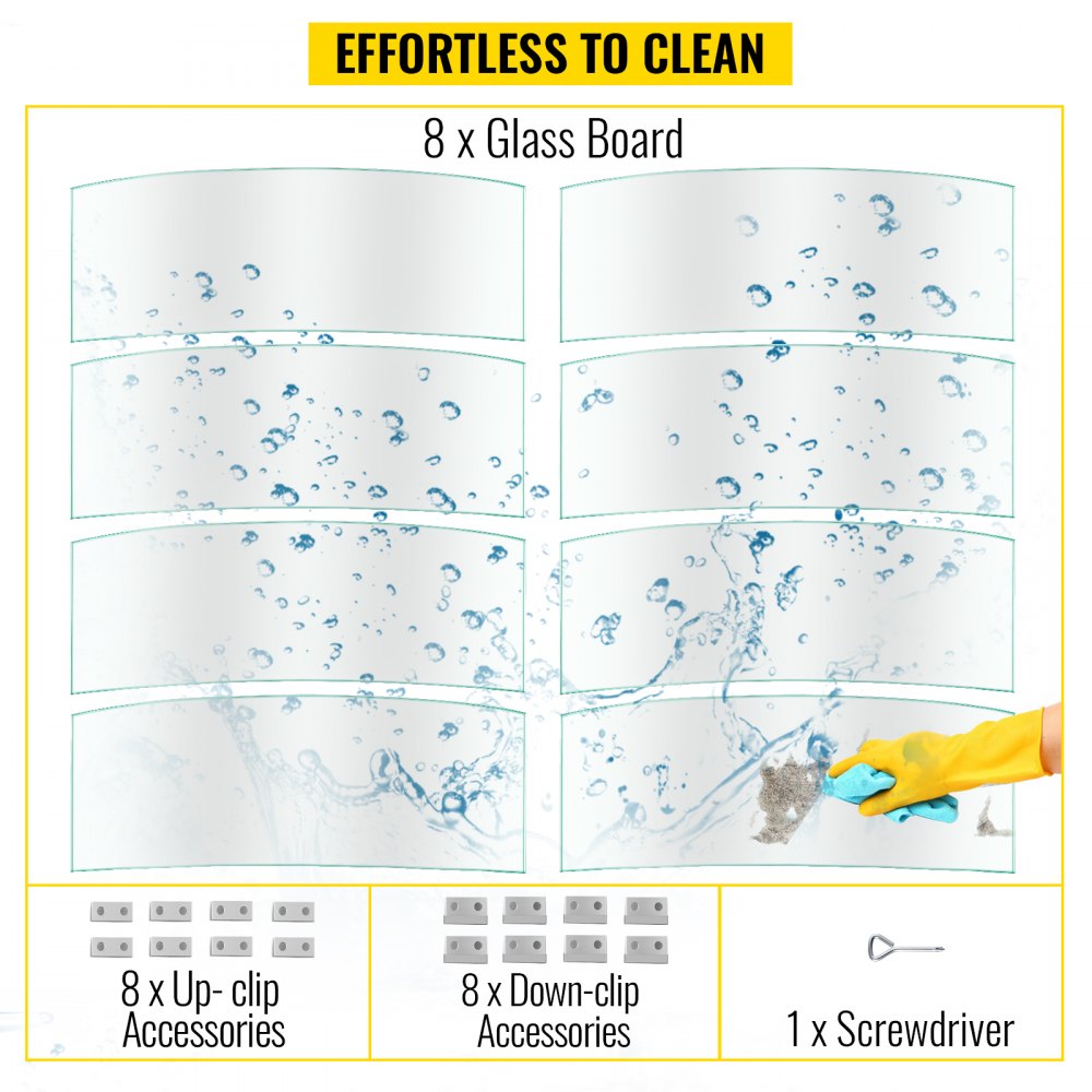 VEVOR Fire Pit Wind Guard, 59 x 59 x 7.9 inches Glass Flame Guard, Round Glass Shield, 1/4-Inch Thick Fire Table, Clear Tempered Glass Flame Guard, Steady Feet Tree Pit Guard for Propane, Gas, Outdoor