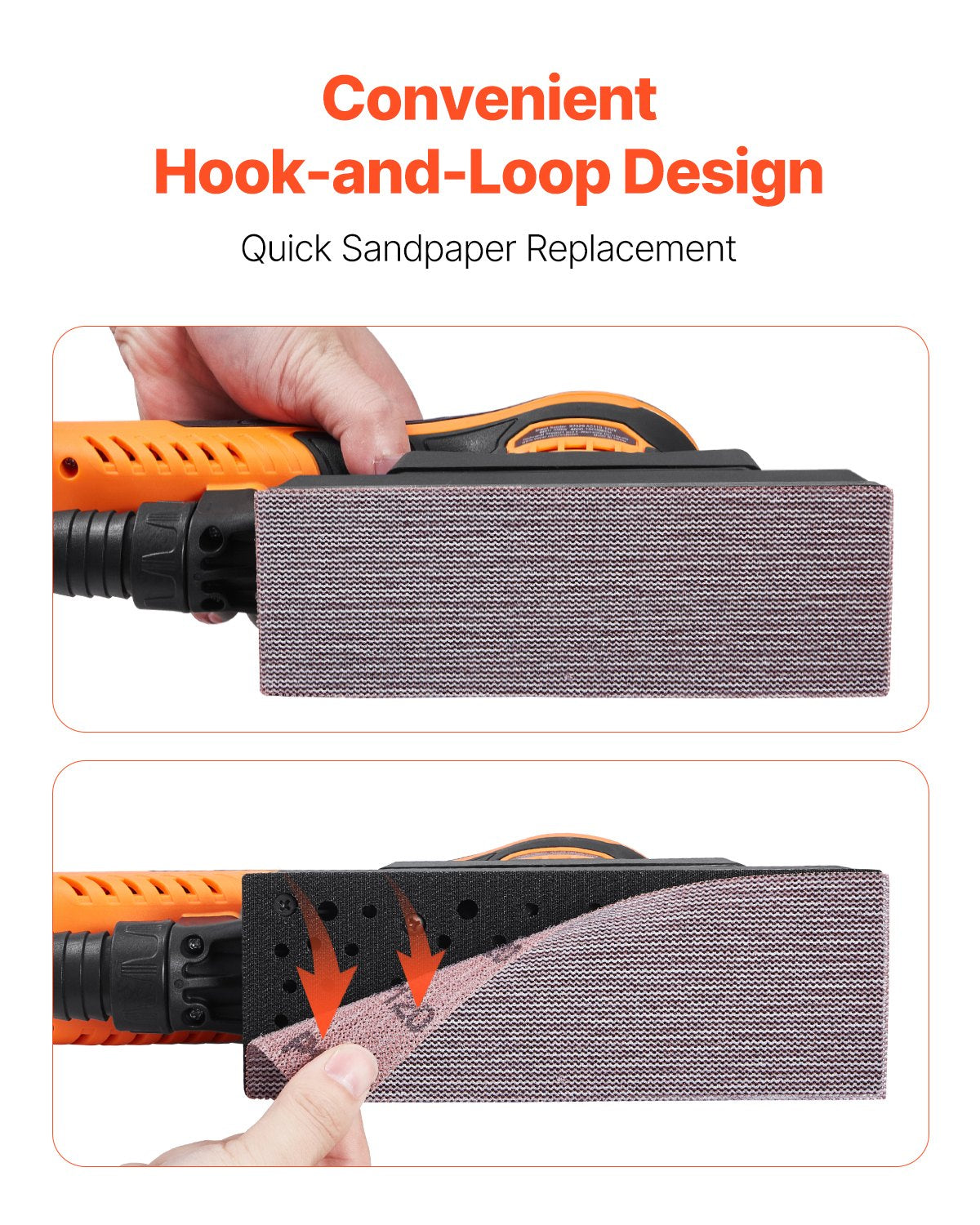 VEVOR 3/8 Sheet Sander 350W 6 Speeds Brushless Finishing Sander for Woodworking