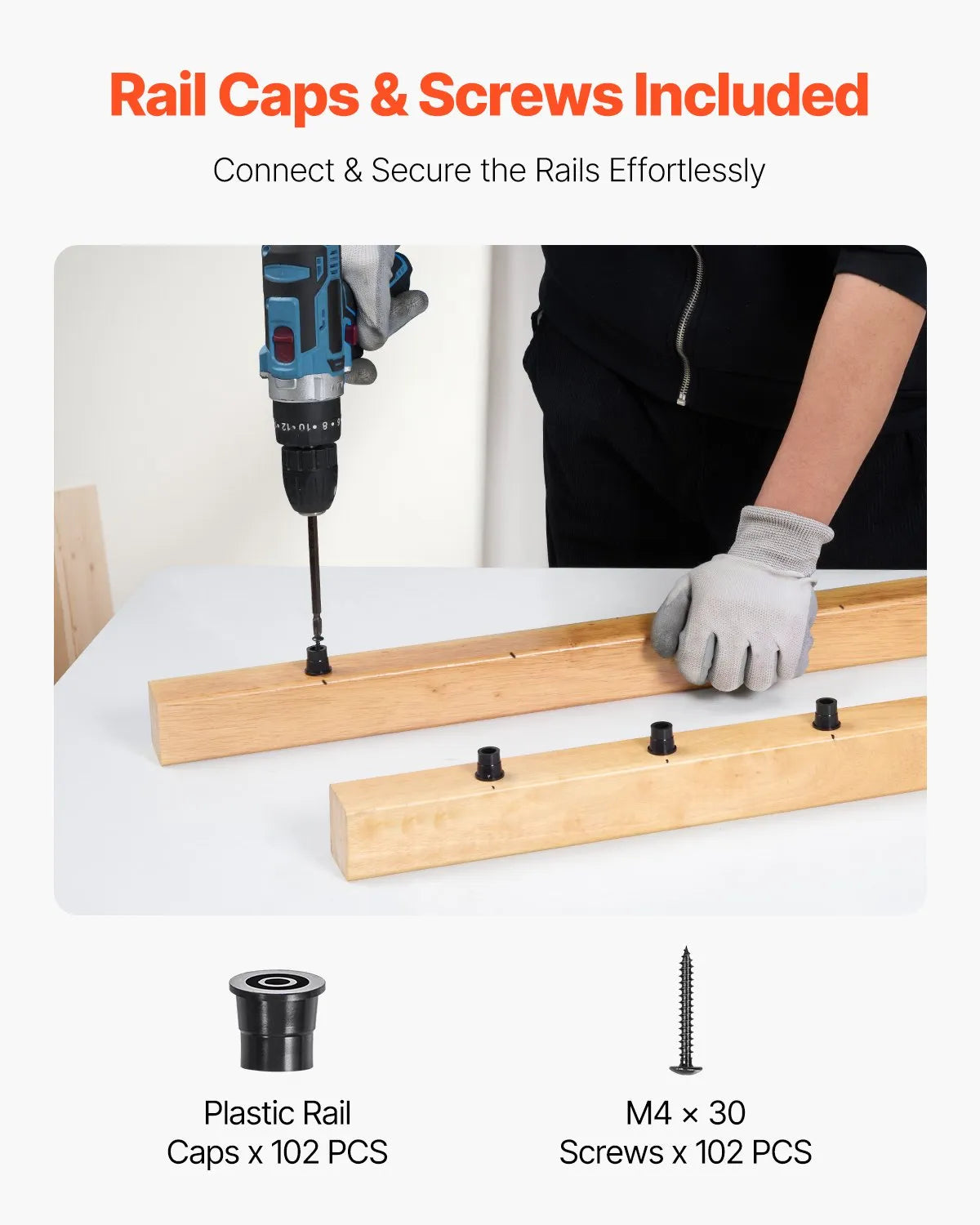 VEVOR Staircase Balusters 51 Pack 32 In Aluminum Spindles with Screws/Rail Caps