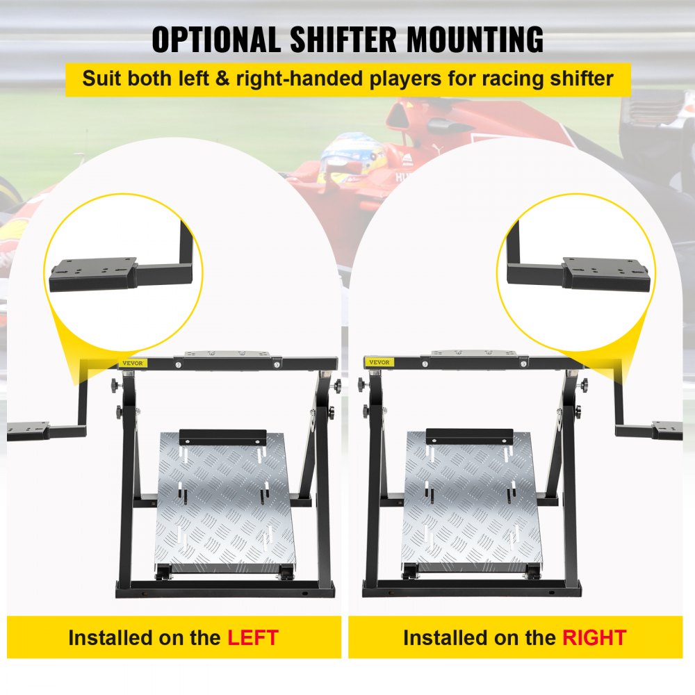 VEVOR G920 Steering Shifter Mount Logitech G27/G25, G29 Gaming fit for Thrustmaster Pedals NOT Included Racing Wheel Stand, Black