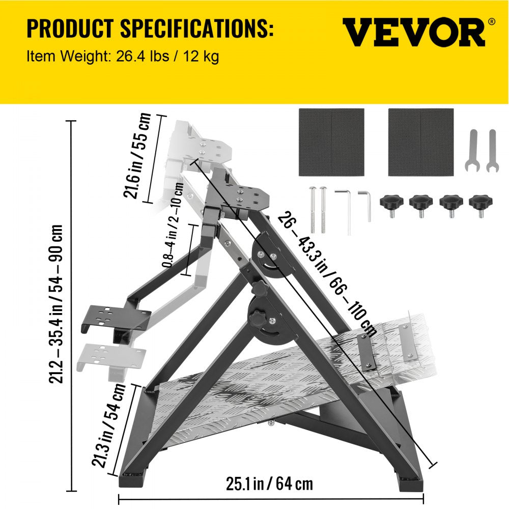 VEVOR G920 Steering Shifter Mount Logitech G27/G25, G29 Gaming fit for Thrustmaster Pedals NOT Included Racing Wheel Stand, Black